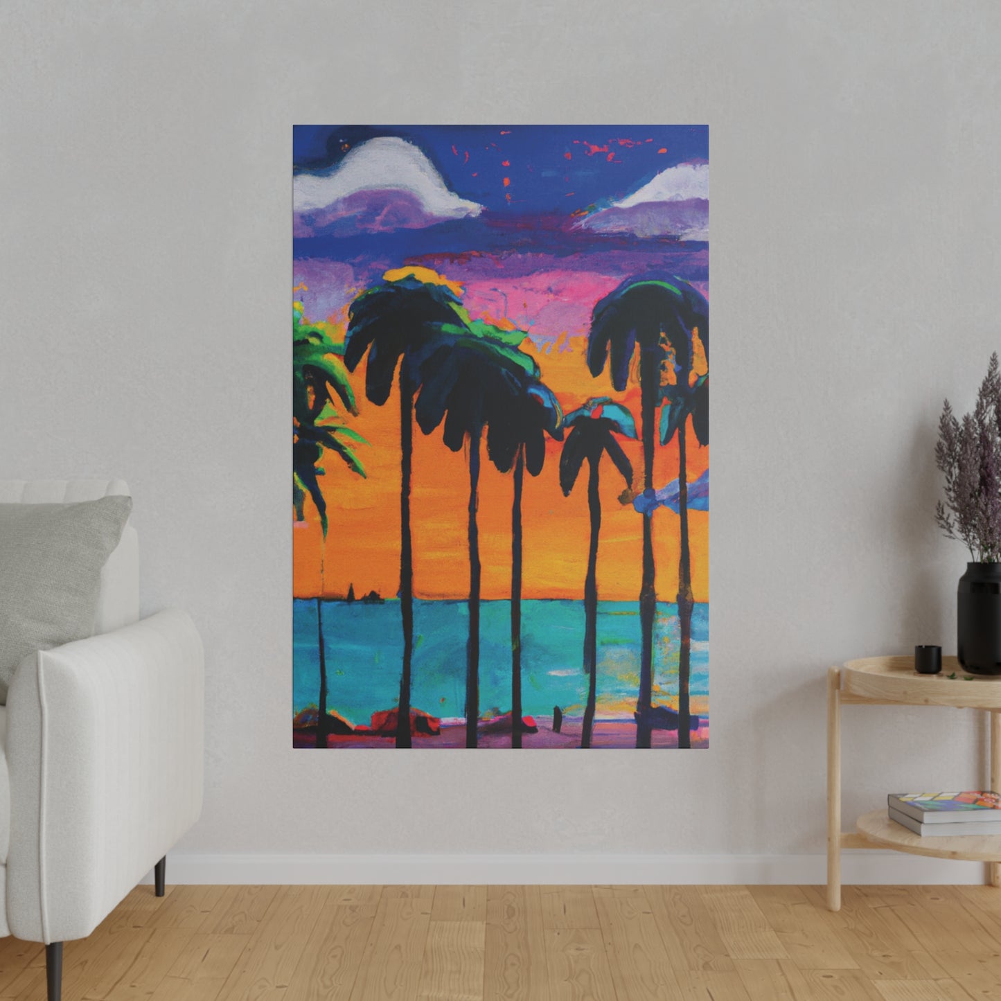 9331M - Miami Beach Sunset Painting Print | Miami | Beach | Sunset | Poster | Home Decor | Wall Art | Canvas