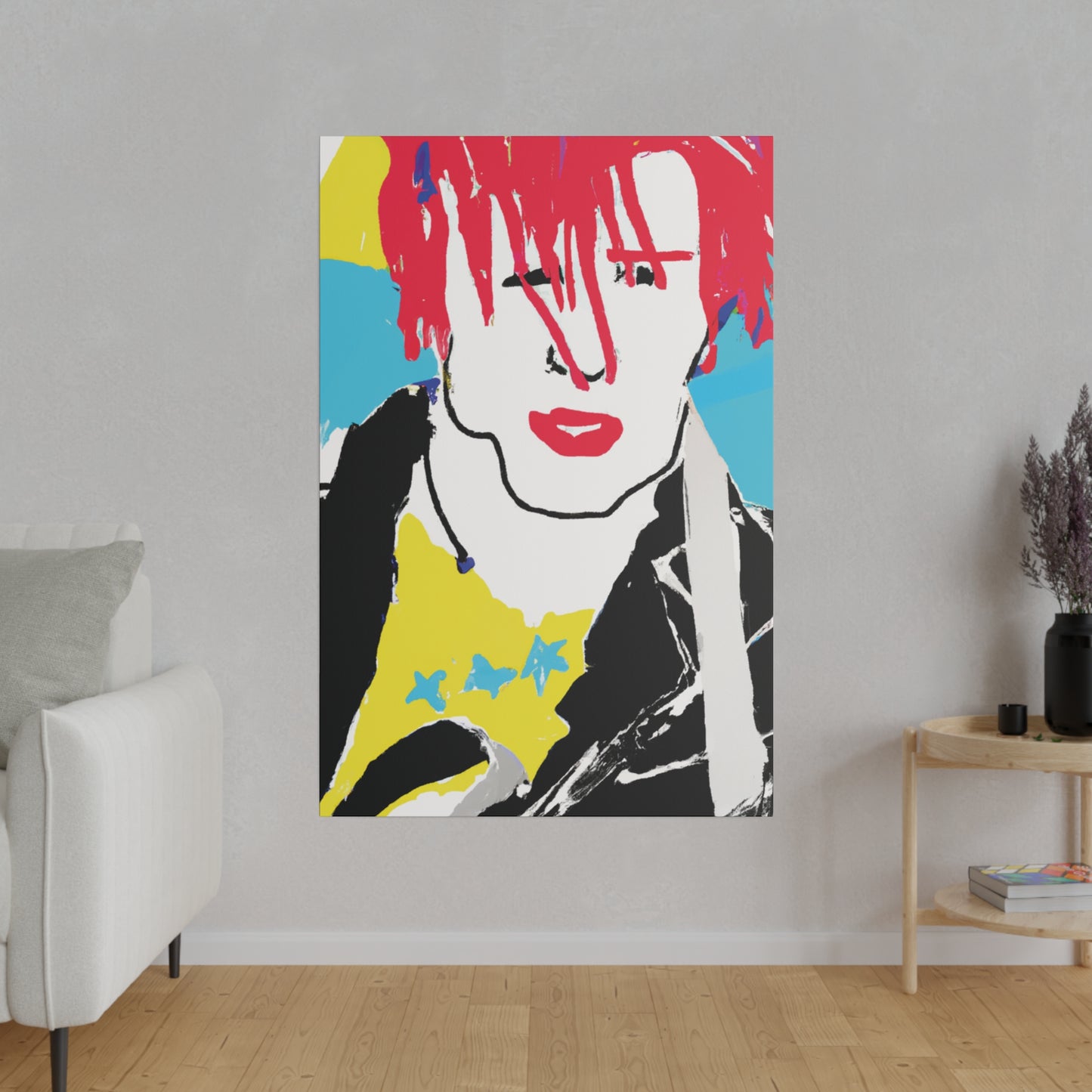 6346F - Rockstar Painting Print | Face | Abstract | Poster | Home Decor | Wall Art | Music Art | Canvas