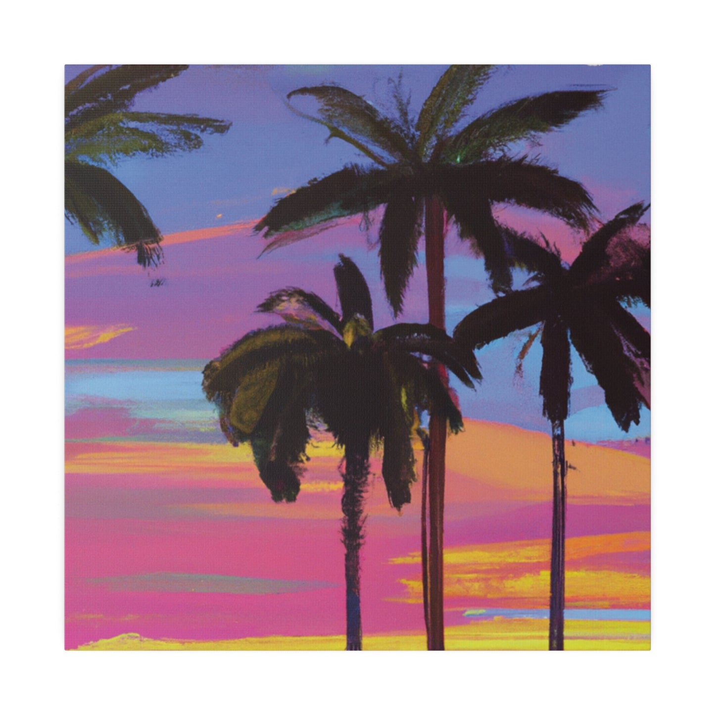 4360Y - Miami Beach Sunset Painting Print | Miami | Beach | Sunset | Poster | Home Decor | Wall Art | Canvas