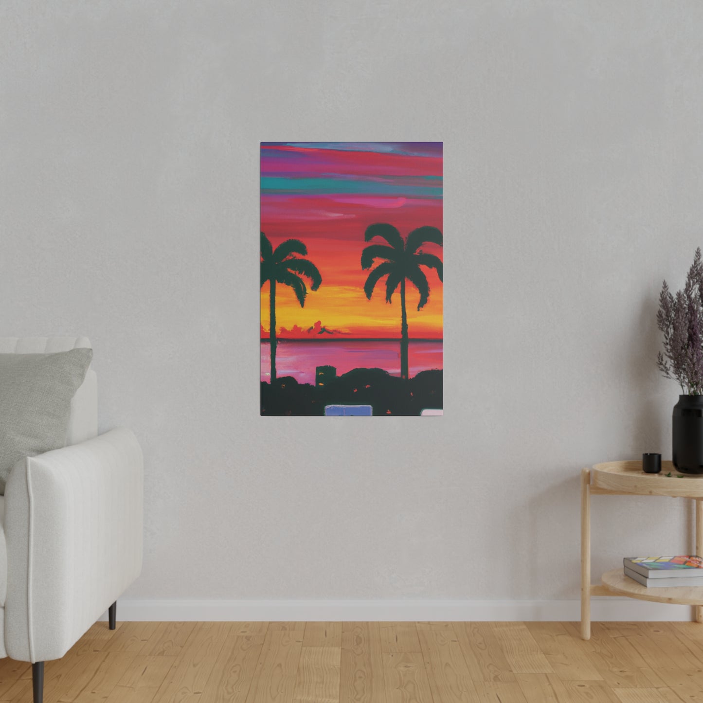 3275A - Miami Beach Sunset Painting Print | Miami | Beach | Sunset | Poster | Home Decor | Wall Art | Canvas