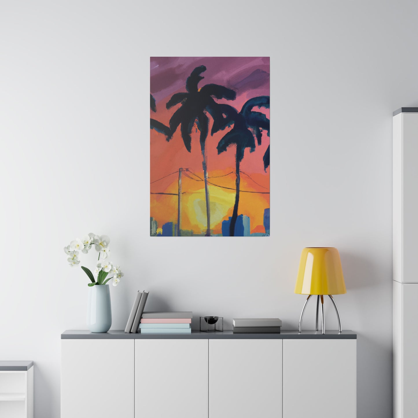 2524F - Miami Beach Sunset Painting Print | Miami | Beach | Sunset | Poster | Home Decor | Wall Art | Canvas