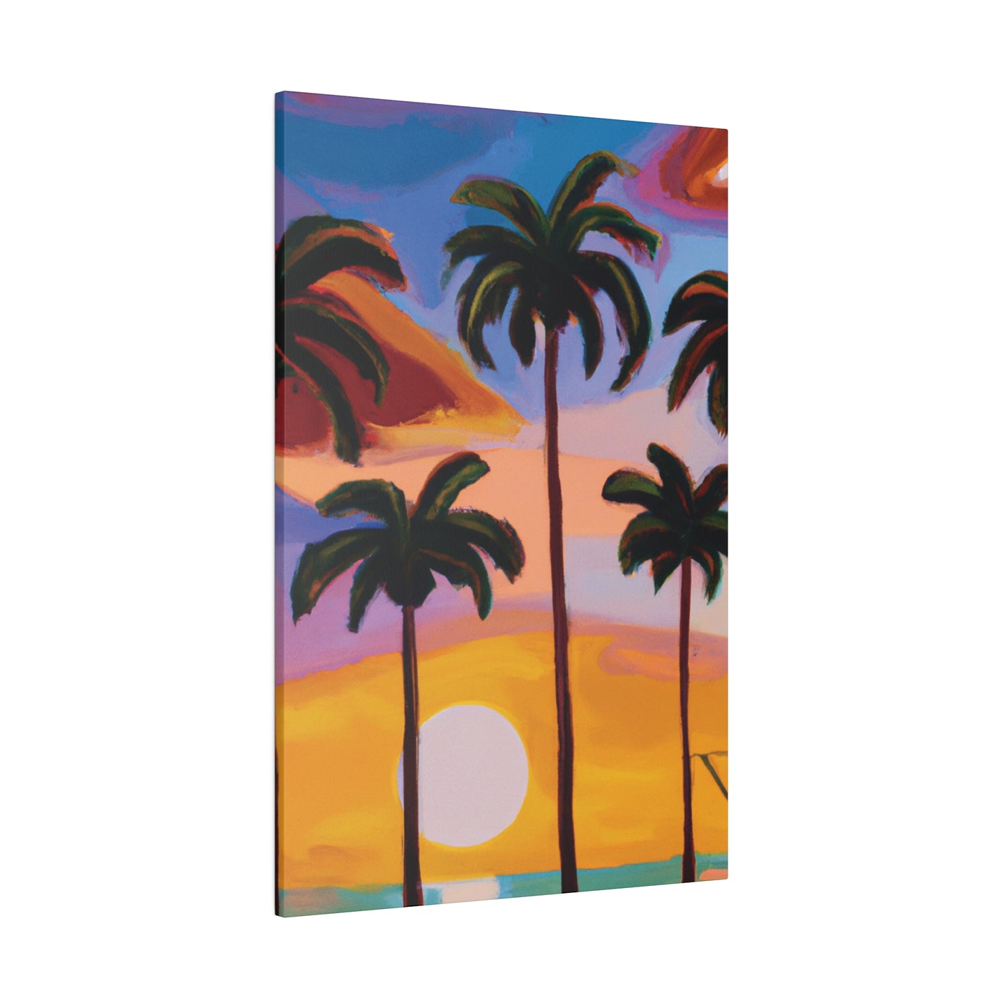 3282K - Miami Beach Sunset Painting Print | Miami | Beach | Sunset | Poster | Home Decor | Wall Art | Canvas