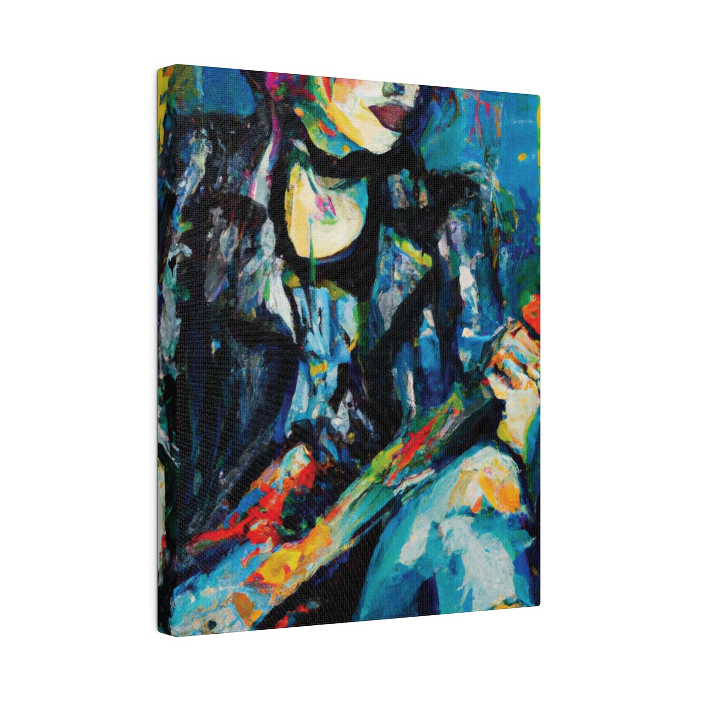 9733T - Rockstar Oil Painting Style Print | Poster | Home Decor | Wall Art | Music Art | Canvas