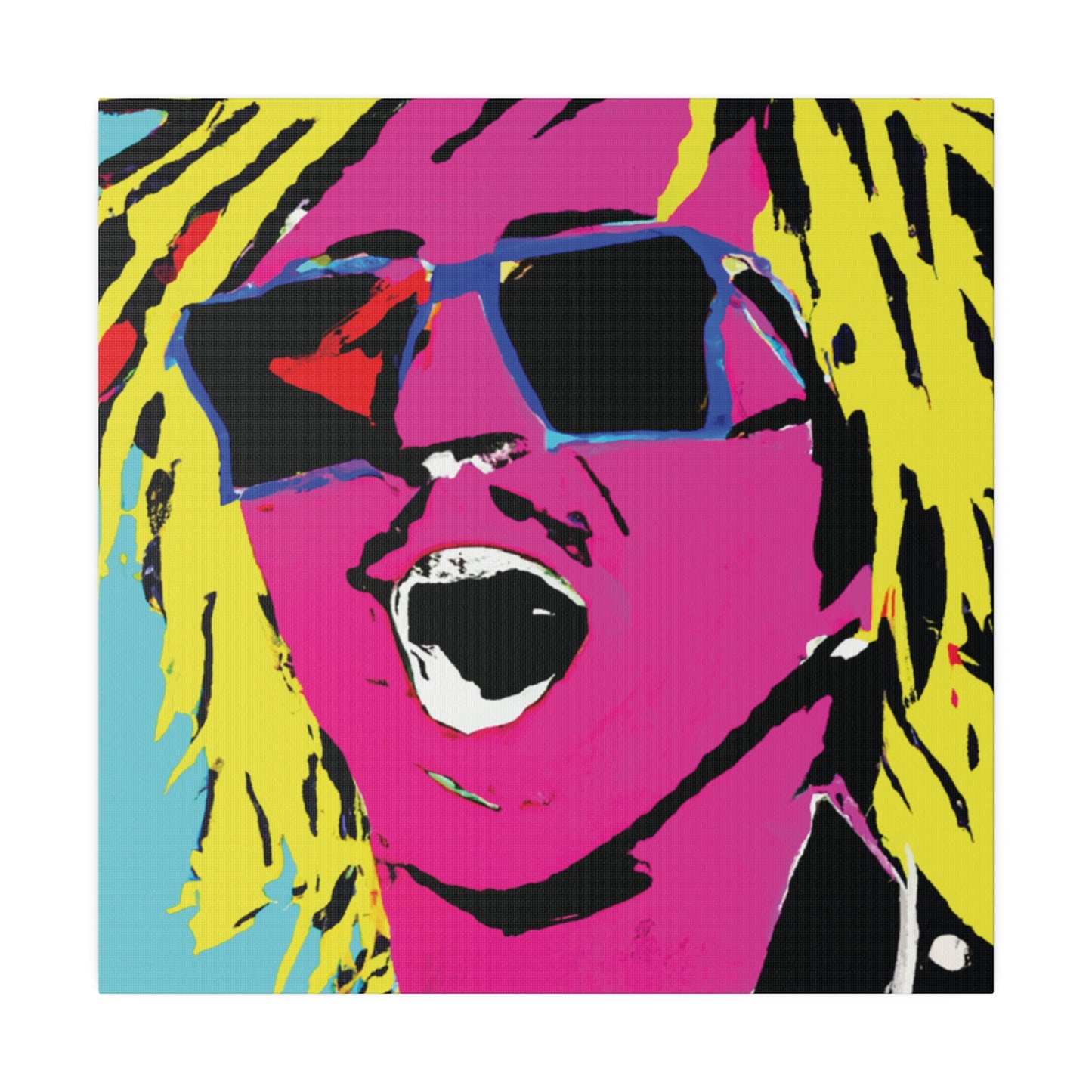 8376W - Rockstar Painting Print | Face | Abstract | Poster | Home Decor | Wall Art | Music Art | Canvas