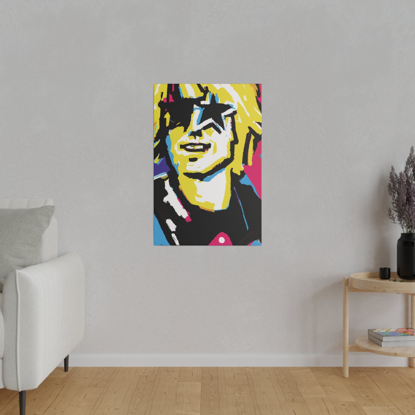 3292X - Rockstar Painting Print | Face | Abstract | Poster | Home Decor | Wall Art | Music Art | Canvas