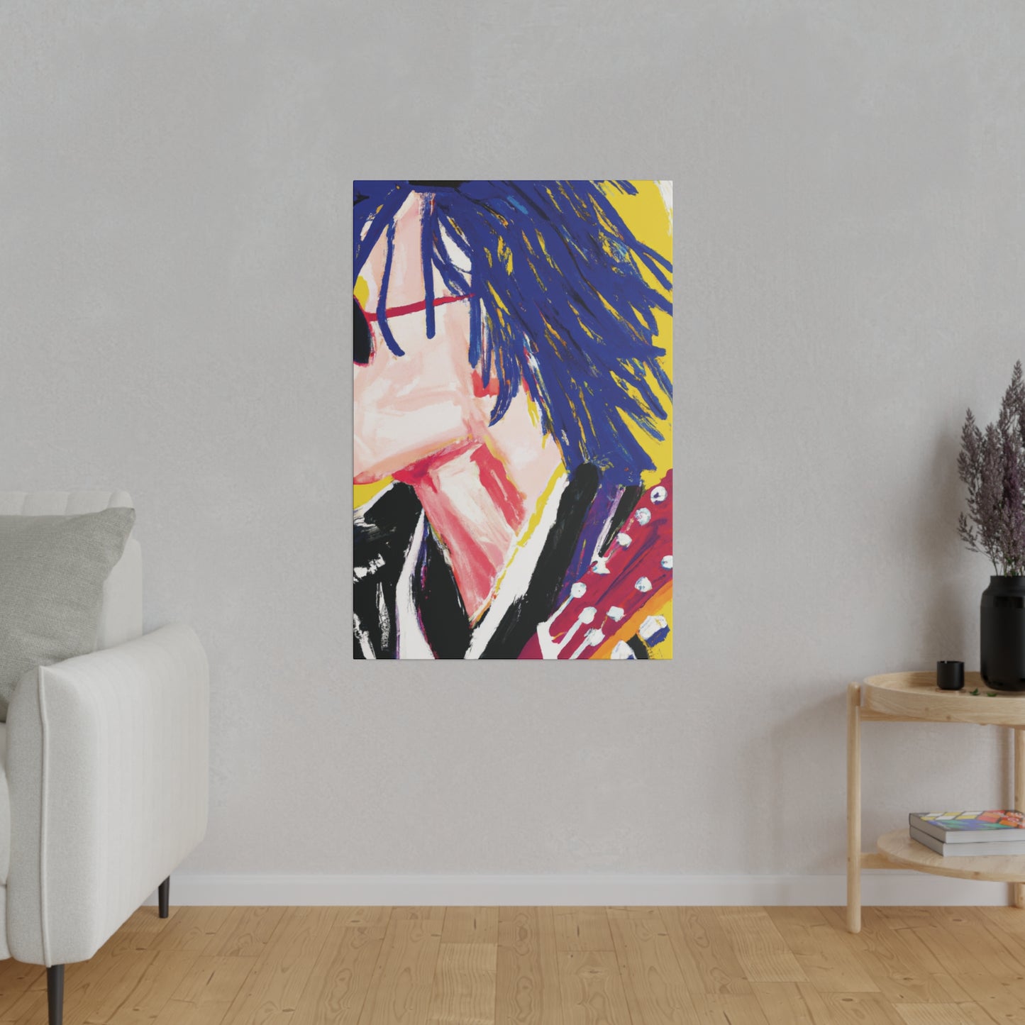 4177W - Rockstar Painting Print | Face | Abstract | Poster | Home Decor | Wall Art | Music Art | Canvas