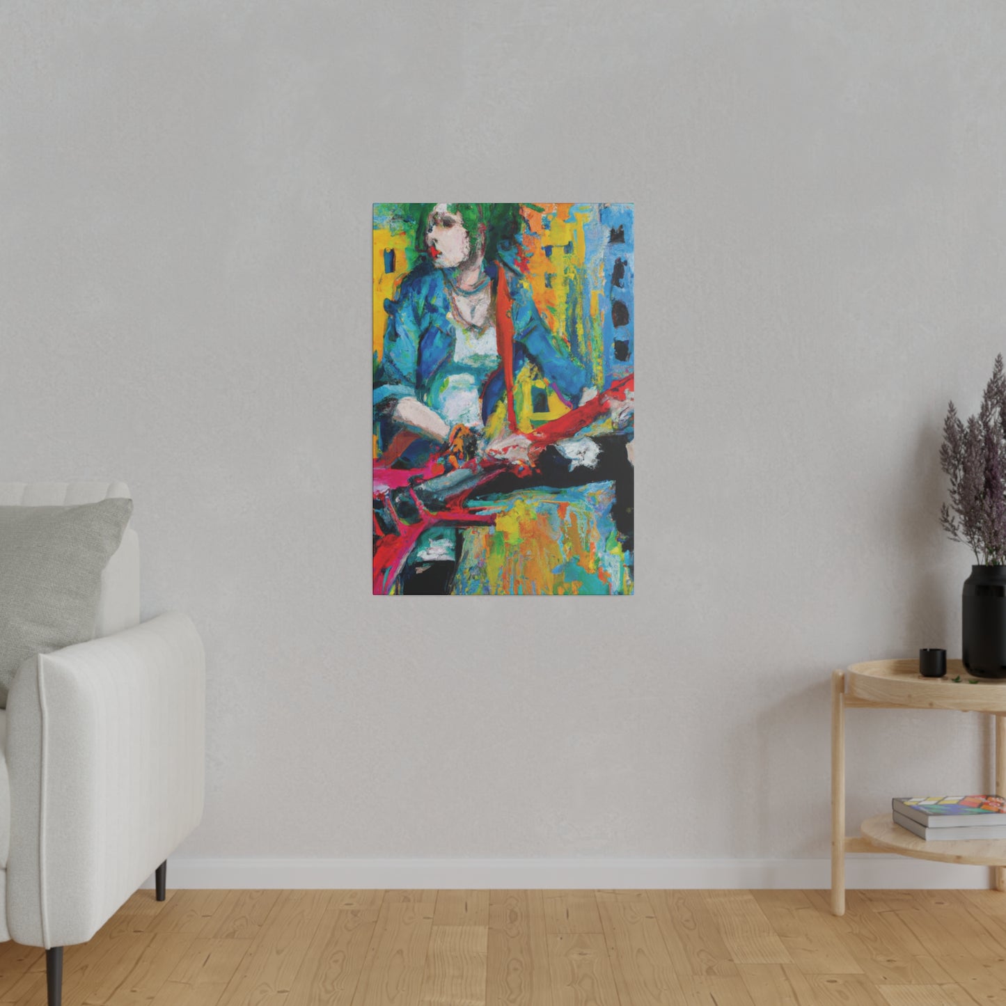 845K - Rockstar Oil Painting Style Print | Poster | Home Decor | Wall Art | Music Art | Canvas