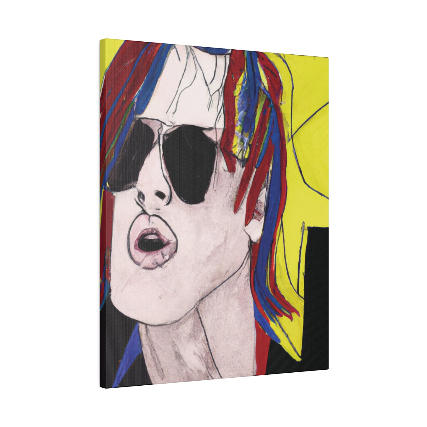 5296W - Rockstar Painting Print | Face | Abstract | Poster | Home Decor | Wall Art | Music Art | Canvas