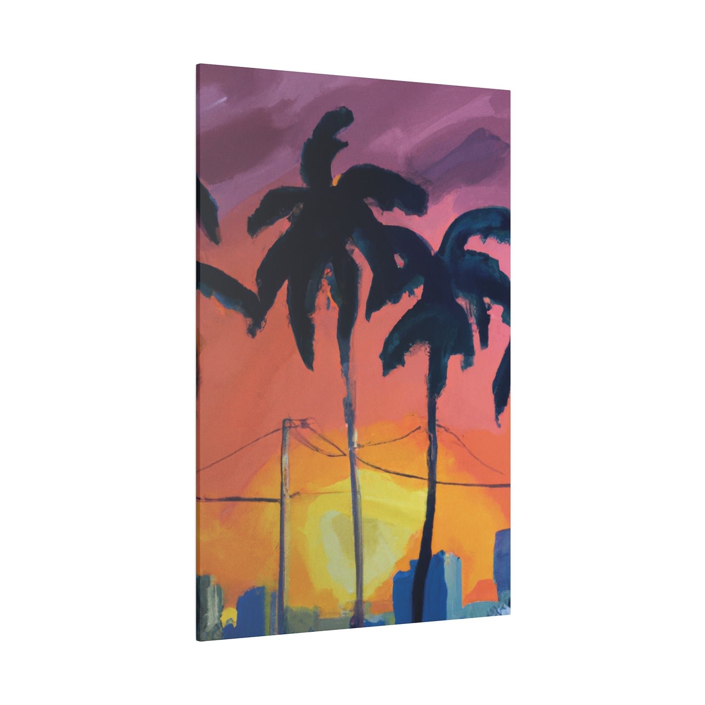 2524F - Miami Beach Sunset Painting Print | Miami | Beach | Sunset | Poster | Home Decor | Wall Art | Canvas