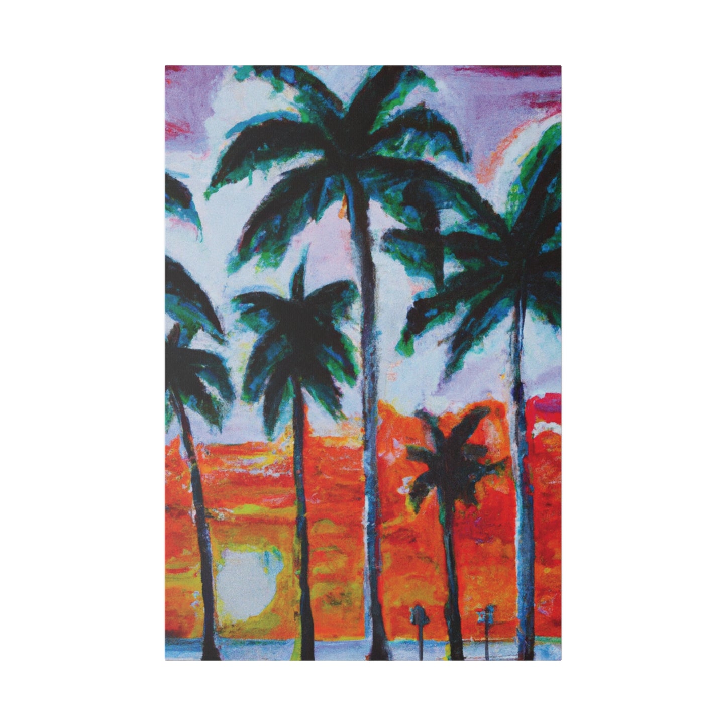 5398G - Miami Beach Sunset Painting Print | Miami | Beach | Sunset | Poster | Home Decor | Wall Art | Canvas