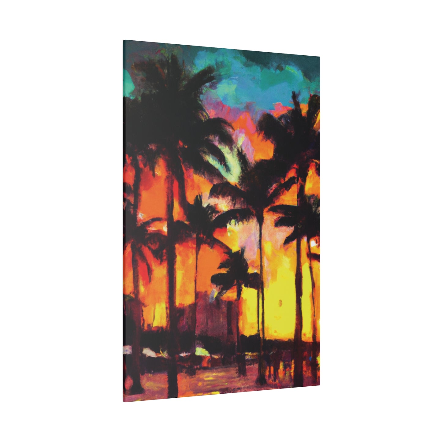 7191U - Miami Beach Sunset Painting Print | Miami | Beach | Sunset | Poster | Home Decor | Wall Art | Canvas