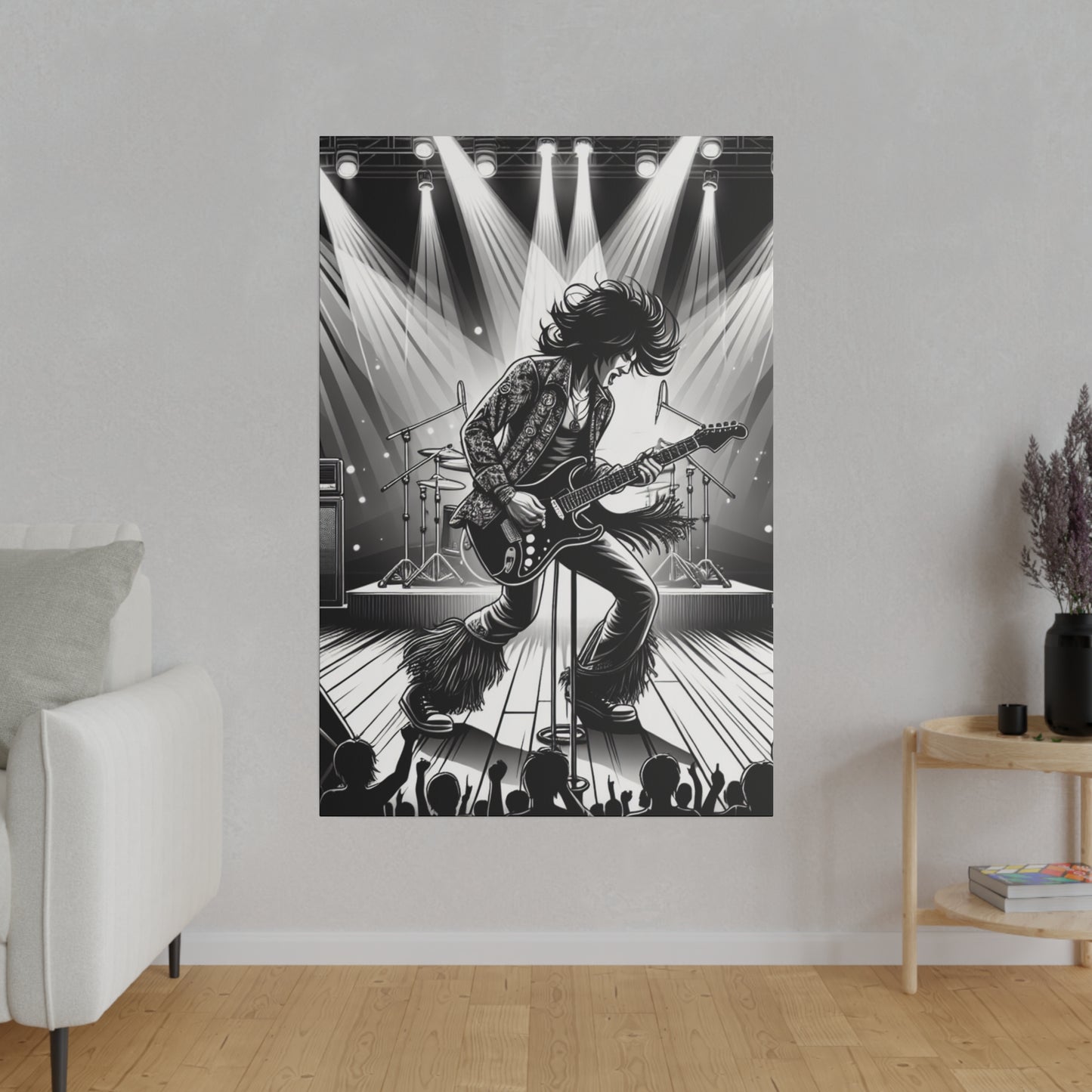 5283B - music art work, rockstar gifts, musician gift ideas, guitar art work, guitar artwork, guitar wall art canvas, playing guitar, decor