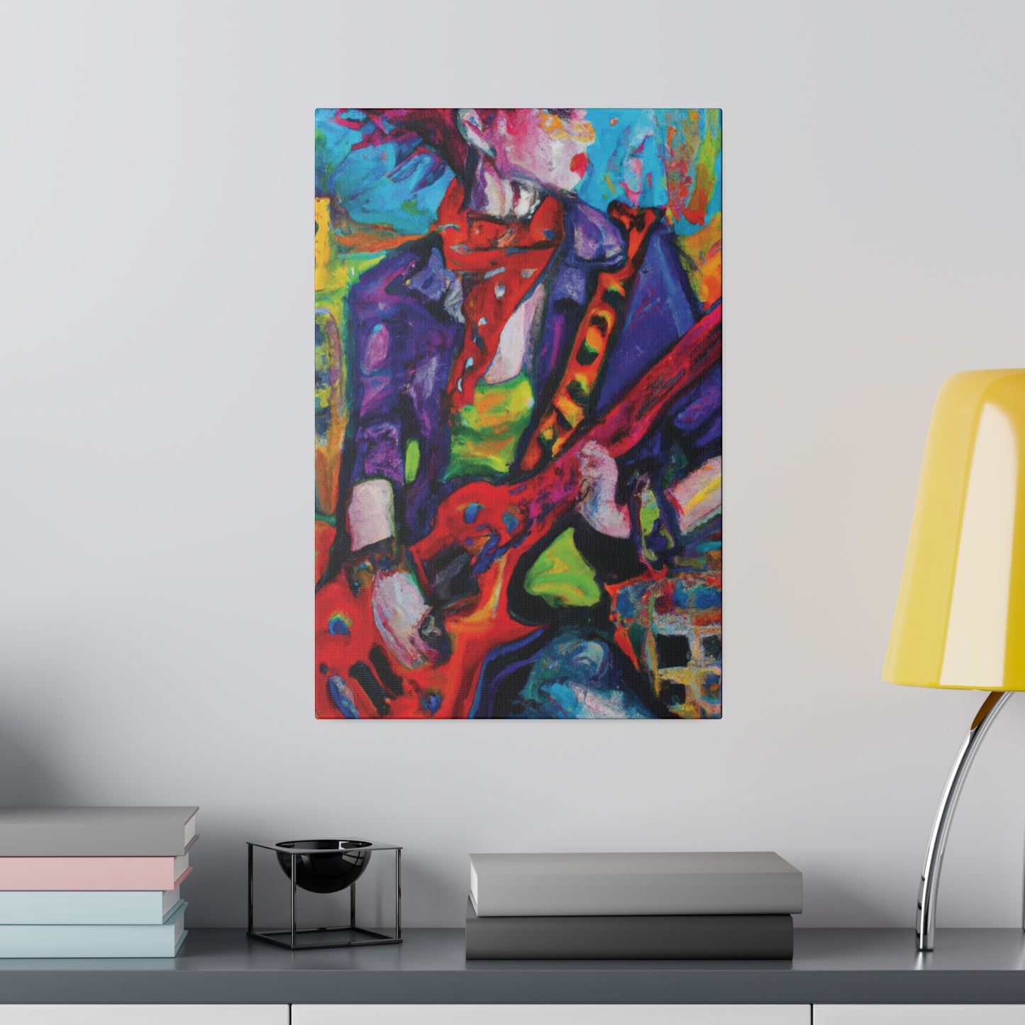 9529Y - Rockstar Oil Painting Style Print | Poster | Home Decor | Wall Art | Music Art | Canvas