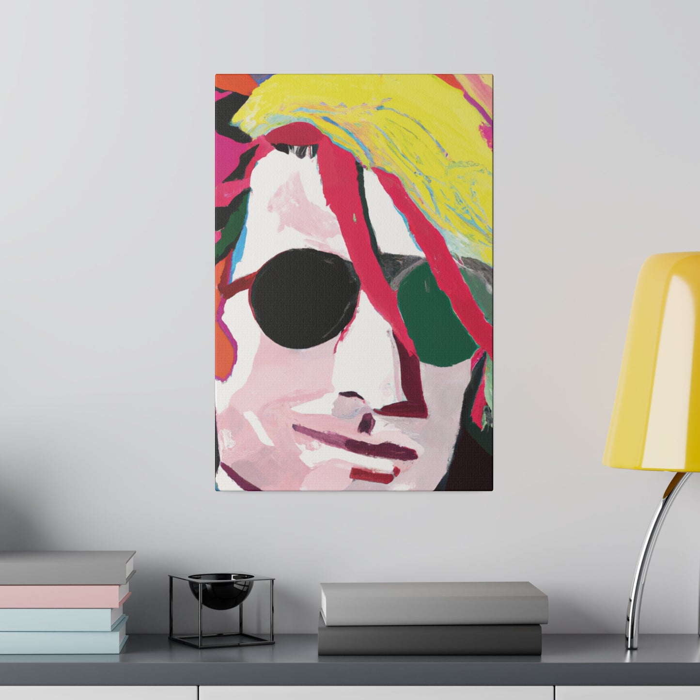 834Y - Rockstar Painting Print | Face | Abstract | Poster | Home Decor | Wall Art | Music Art | Canvas