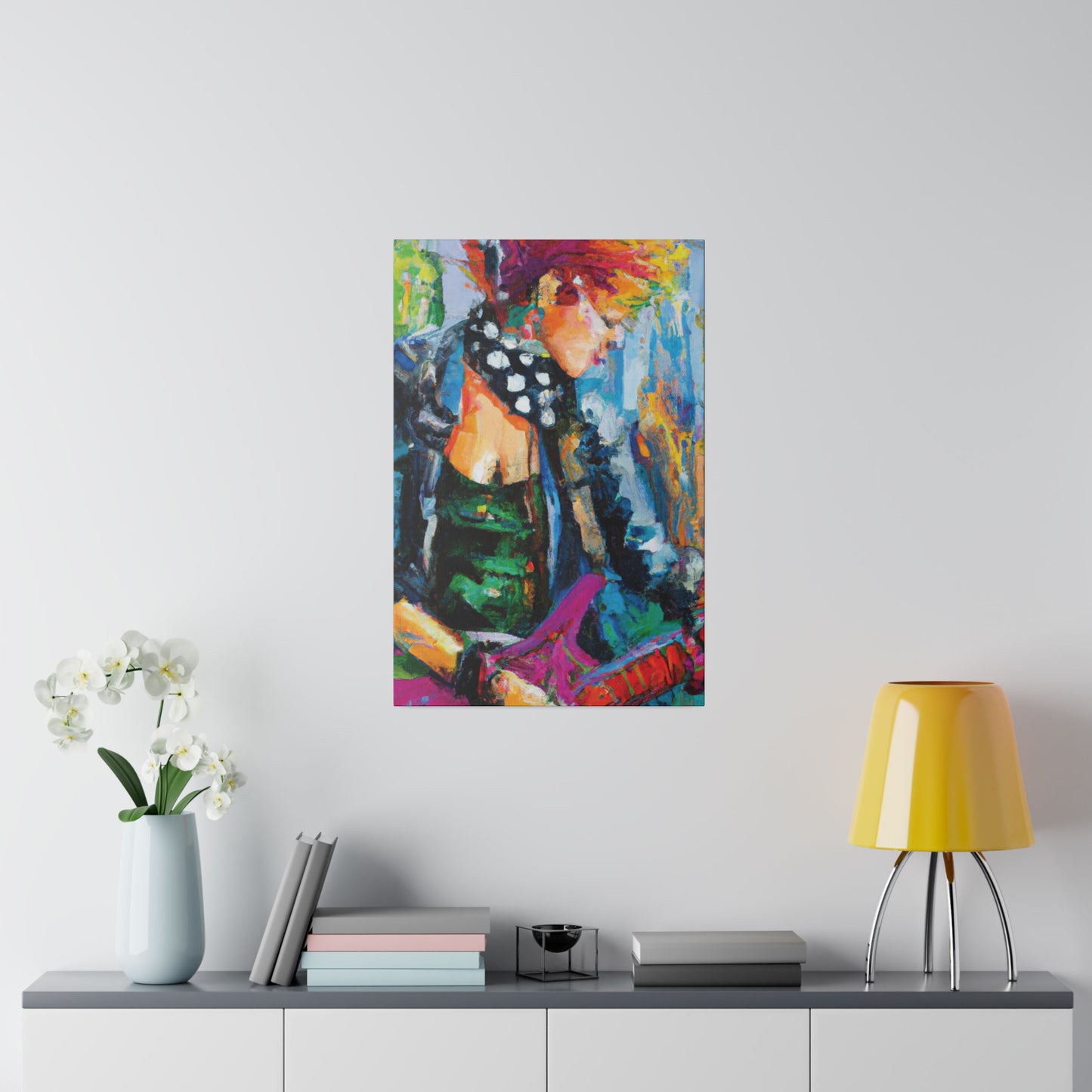 8032E - Rockstar Oil Painting Style Print | Poster | Home Decor | Wall Art | Music Art | Canvas