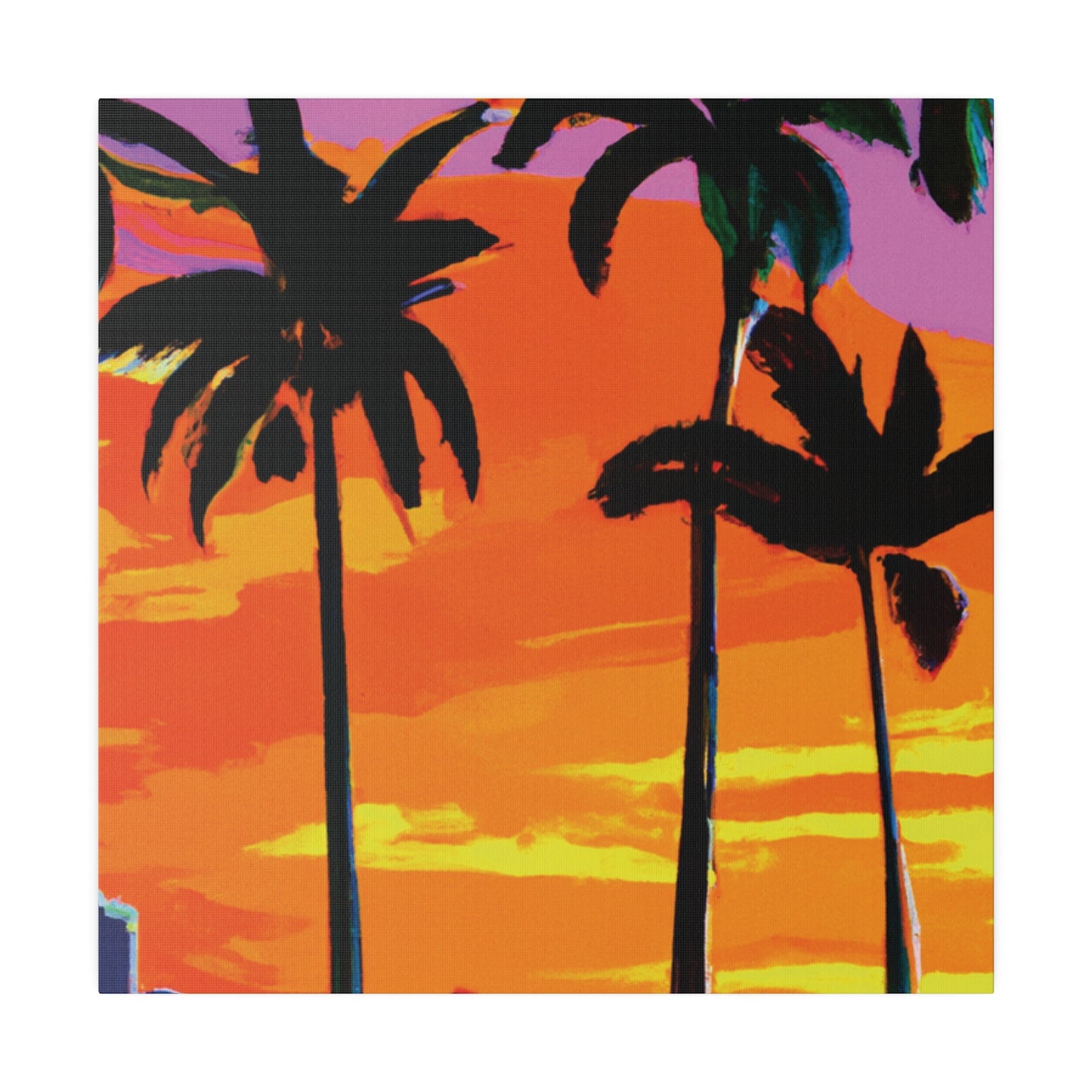 7834K - Miami Beach Sunset Painting Print | Miami | Beach | Sunset | Poster | Home Decor | Wall Art | Canvas