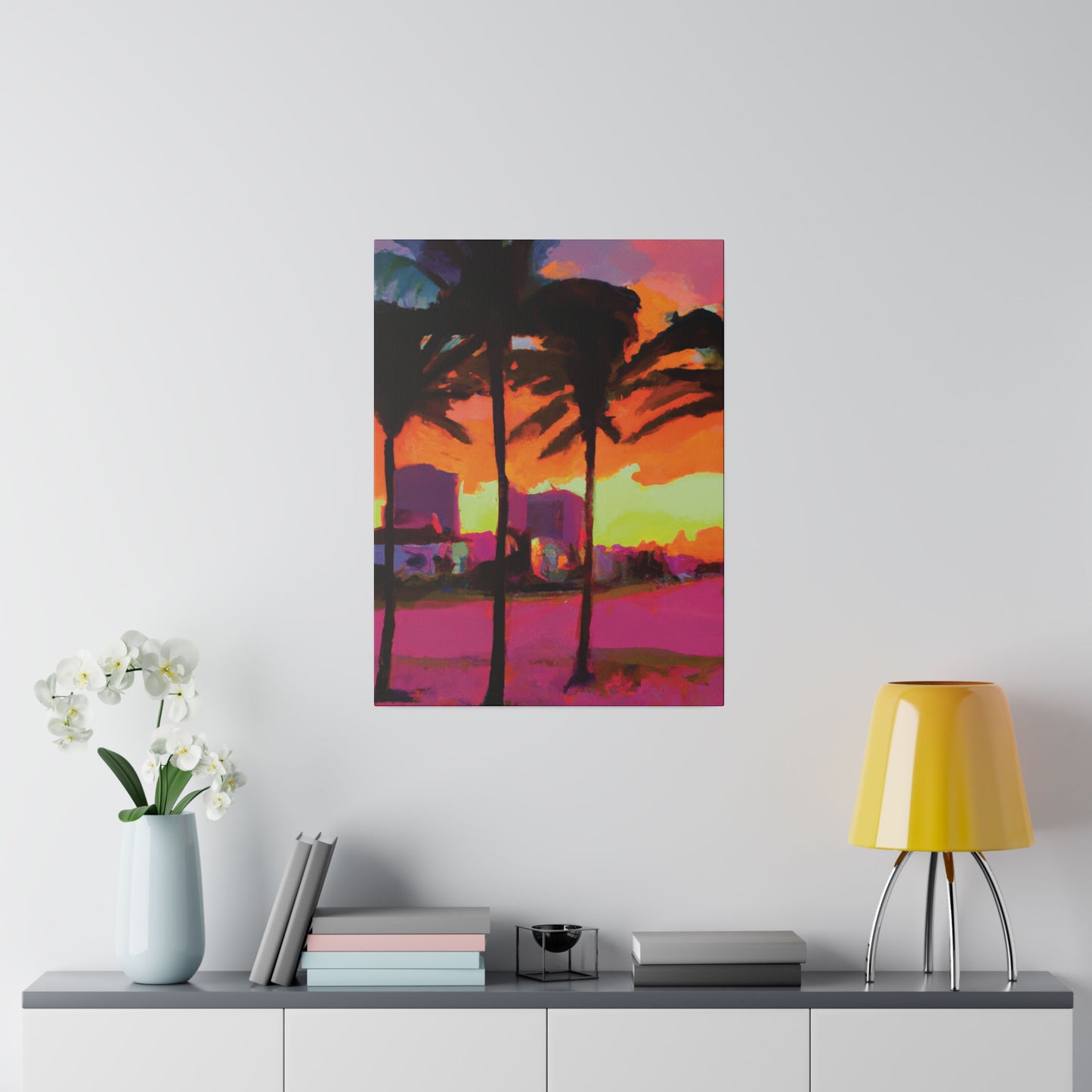 4596G - Miami Beach Sunset Painting Print | Miami | Beach | Sunset | Poster | Home Decor | Wall Art | Canvas