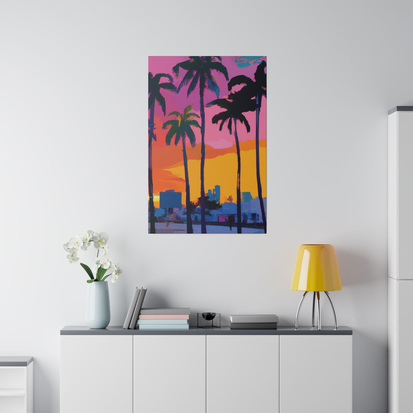 3546F - Miami Beach Sunset Painting Print | Miami | Beach | Sunset | Poster | Home Decor | Wall Art | Canvas