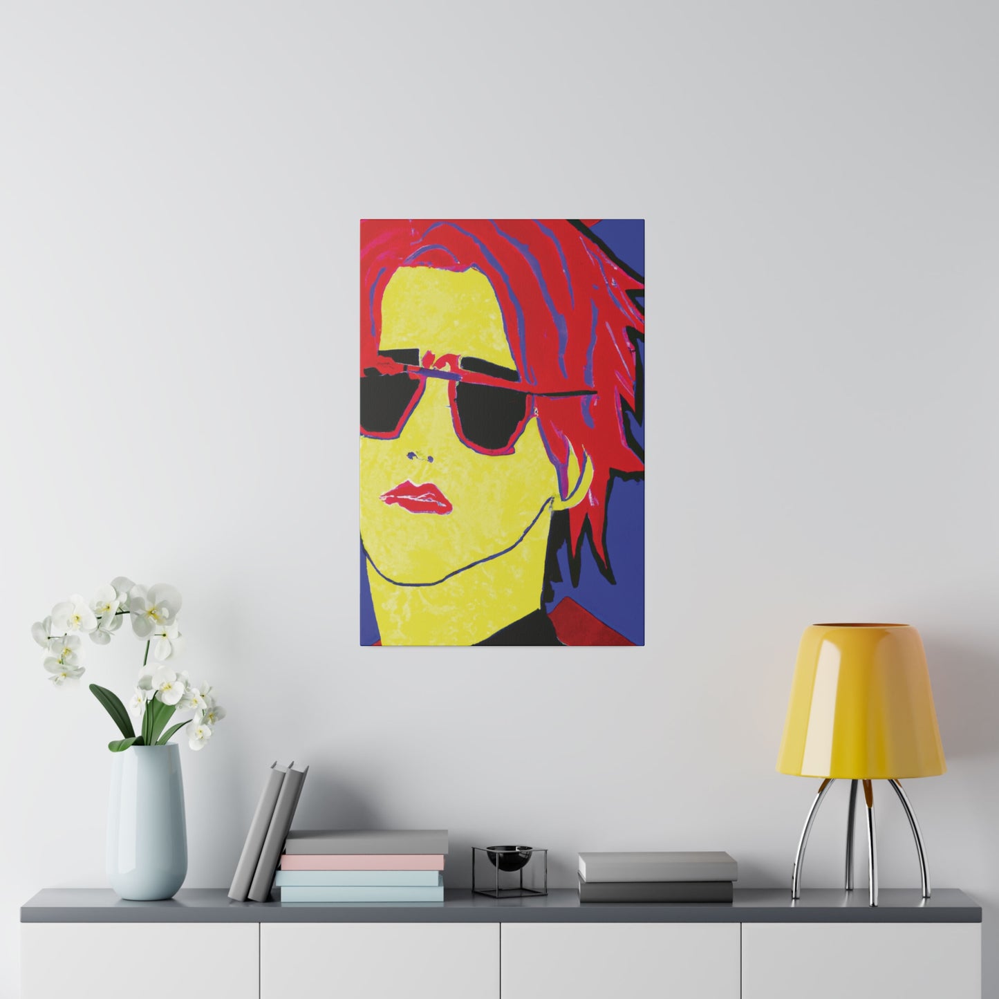 1943P - Rockstar Painting Print | Face | Abstract | Poster | Home Decor | Wall Art | Music Art | Canvas