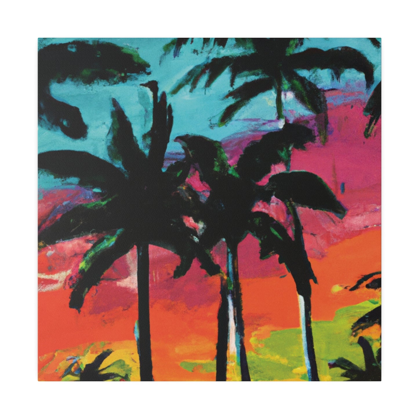 9761F - Miami Beach Sunset Painting Print | Miami | Beach | Sunset | Poster | Home Decor | Wall Art | Canvas