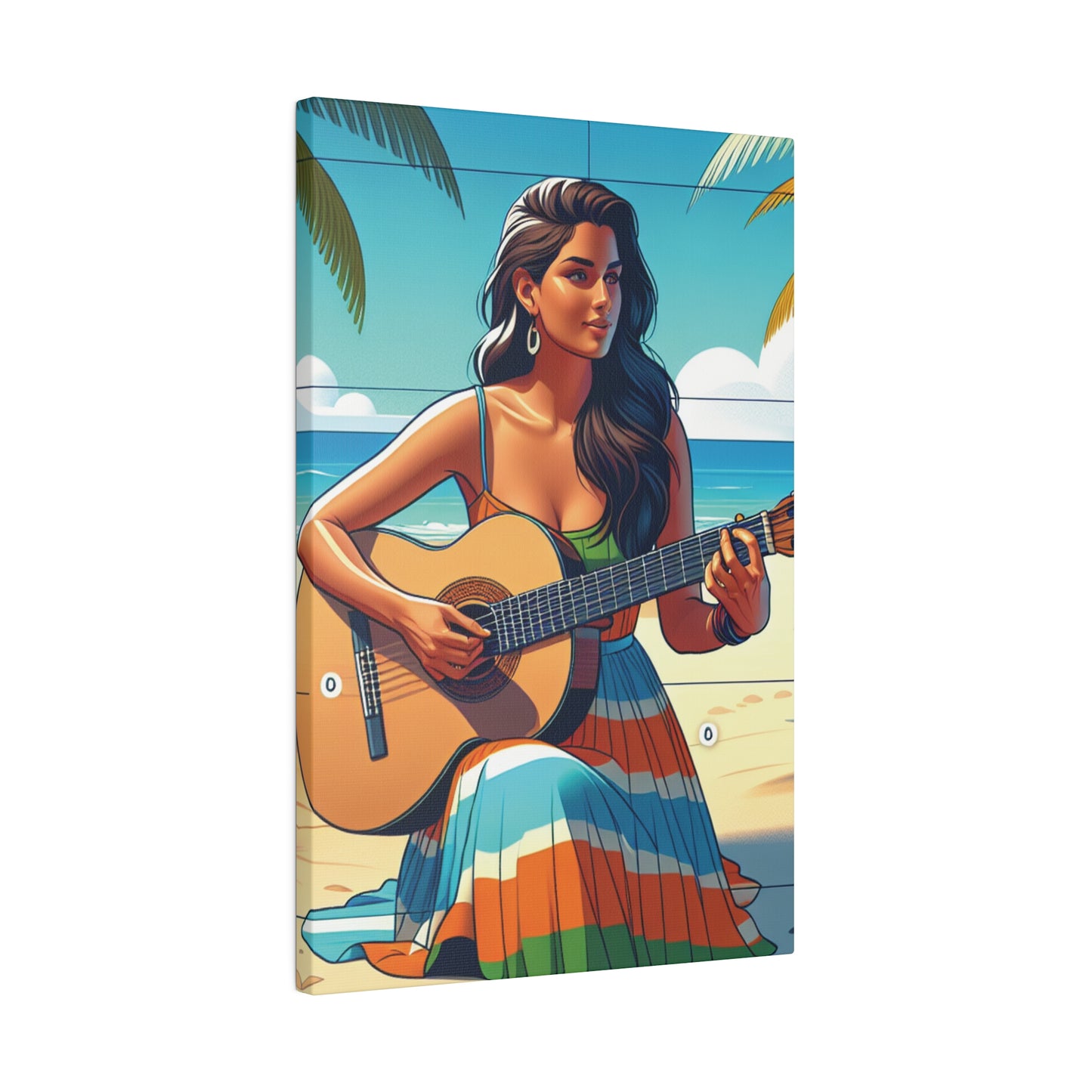 3267J - music art work, musician gift ideas, sunset background, sunset designs, ocean art work, beach art work, guitar art work, guitar player