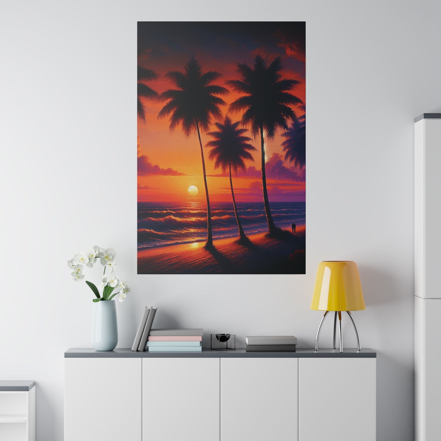 3276K - miami beach art, sunset background, ocean art work, beach art work, sunset designs, miami beach painting, miami beach print