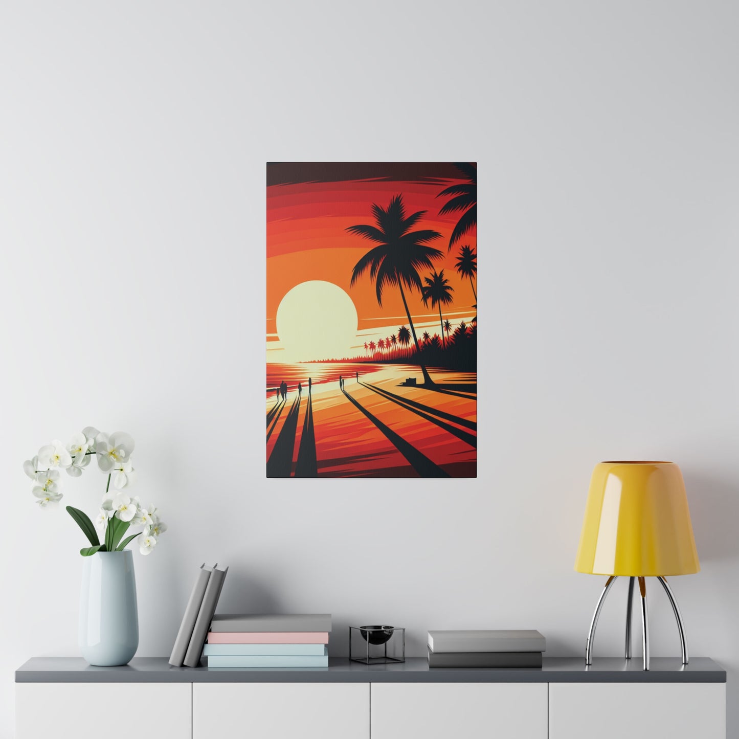 7306Z - miami beach art, sunset background, ocean art work, beach art work, sunset designs, miami beach painting, miami beach print