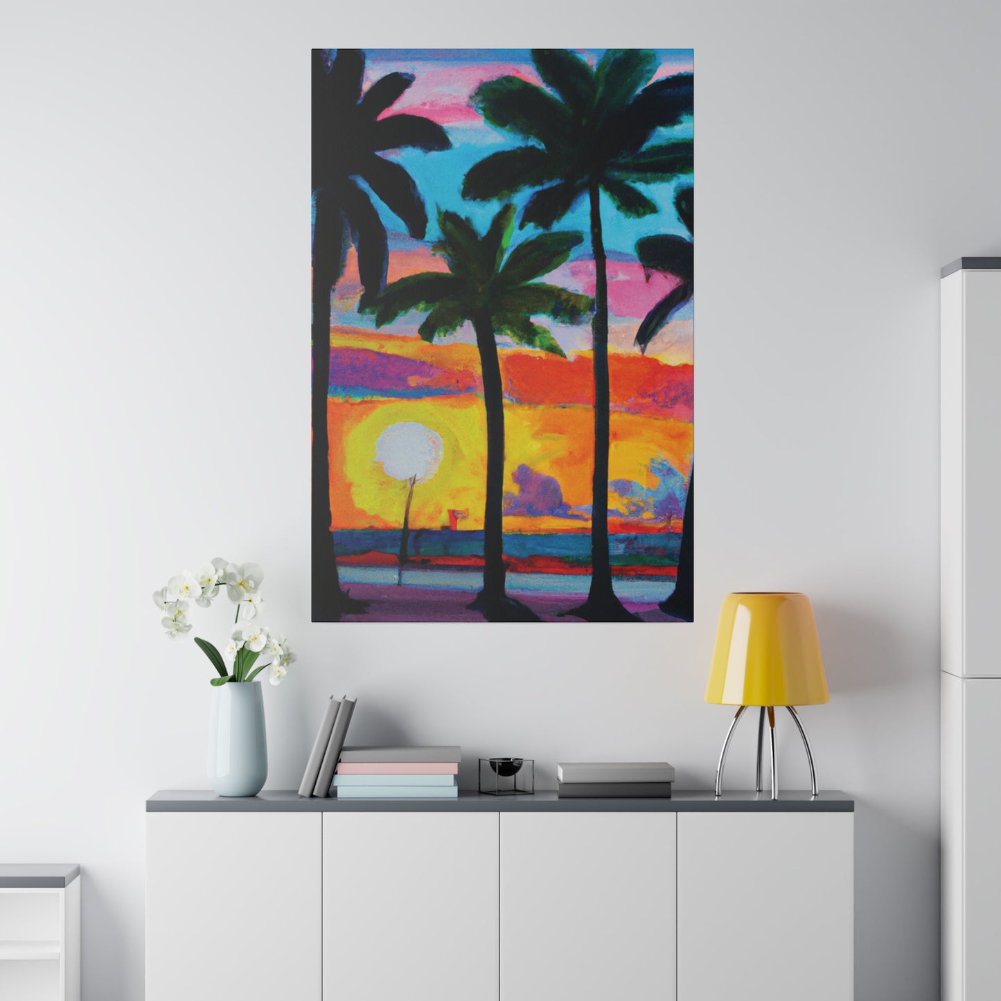 9043Y - Miami Beach Sunset Painting Print | Miami | Beach | Sunset | Poster | Home Decor | Wall Art | Canvas