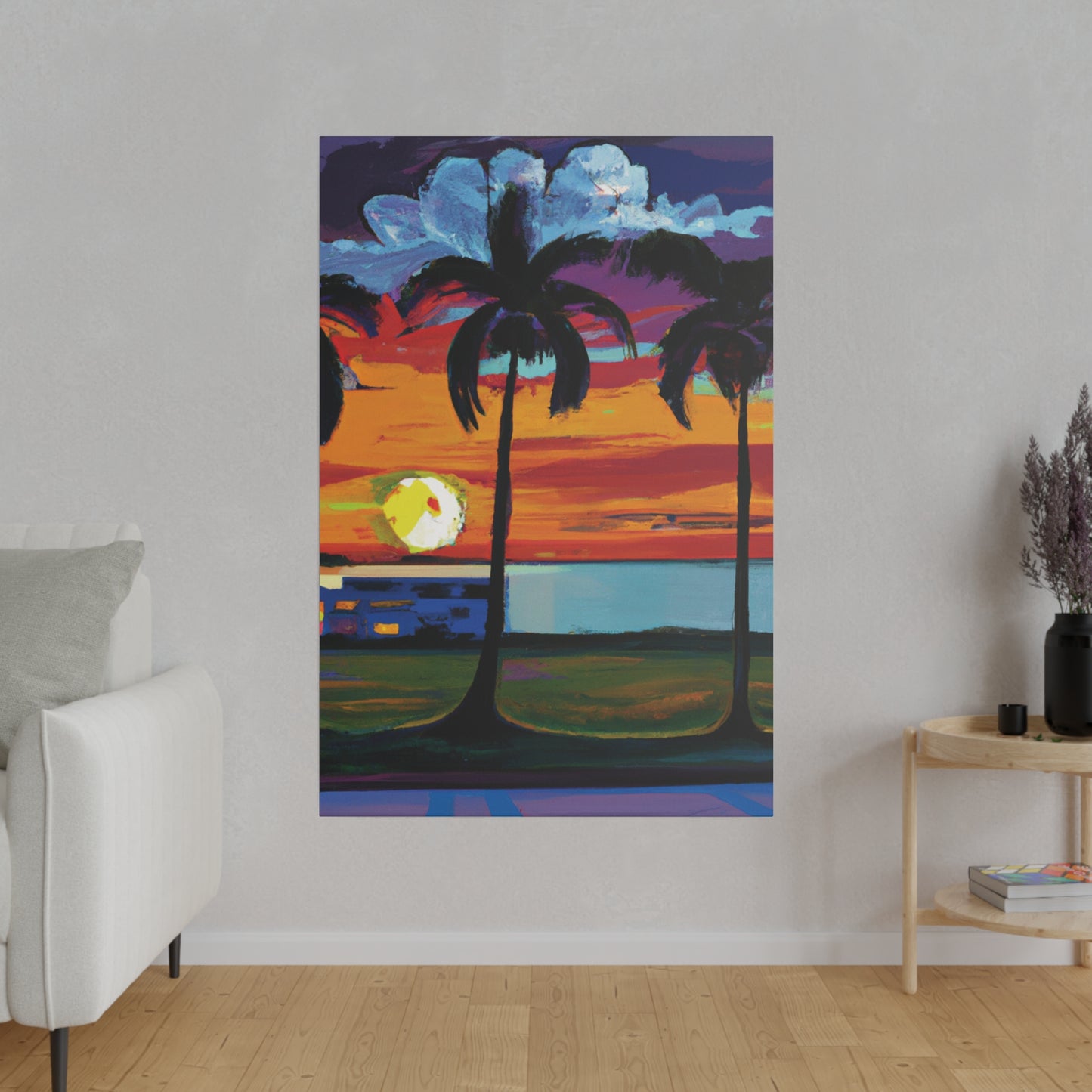 1676M - Miami Beach Sunset Painting Print | Miami | Beach | Sunset | Poster | Home Decor | Wall Art | Canvas