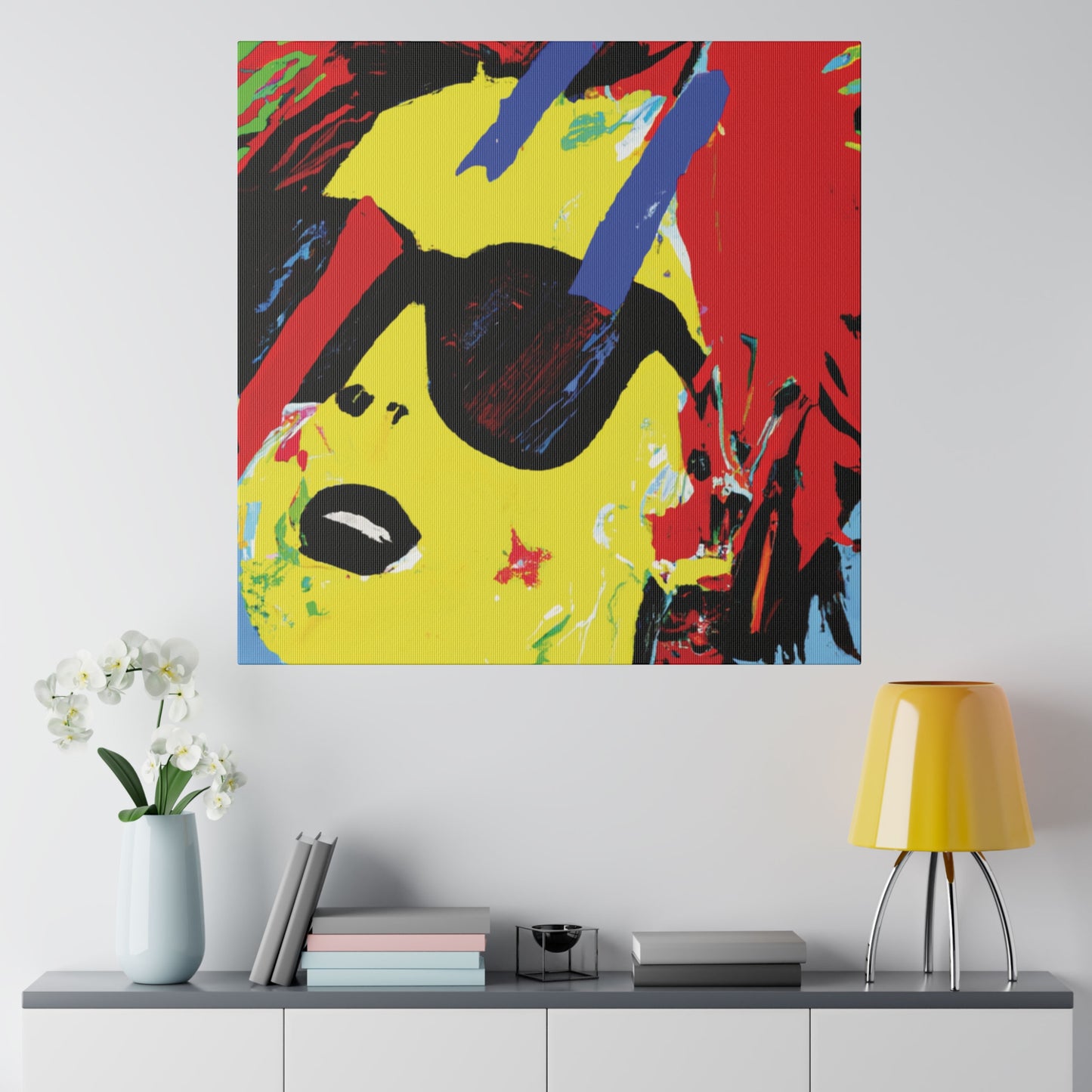 7482U - Rockstar Painting Print | Face | Abstract | Poster | Home Decor | Wall Art | Music Art | Canvas