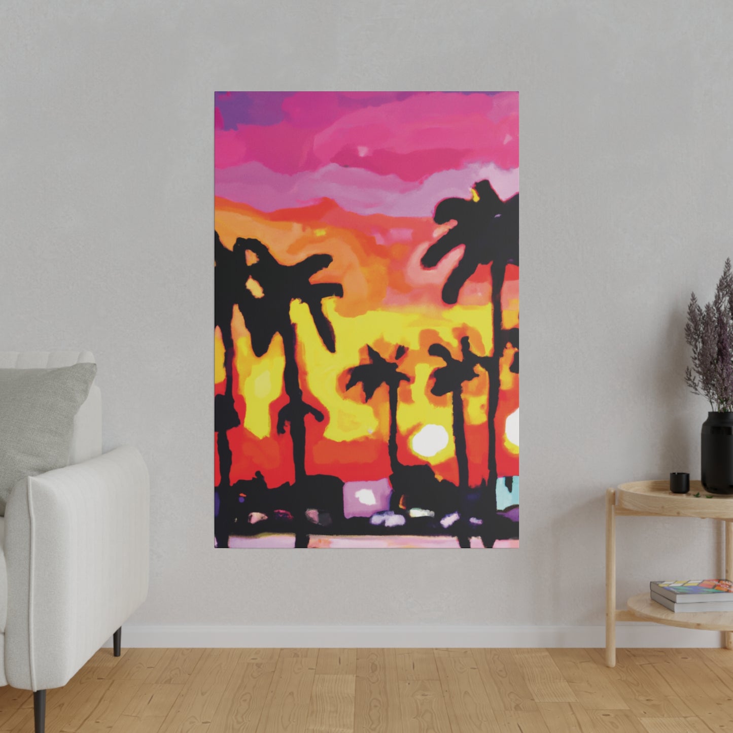 7893K - Miami Beach Sunset Painting Print | Miami | Beach | Sunset | Poster | Home Decor | Wall Art | Canvas