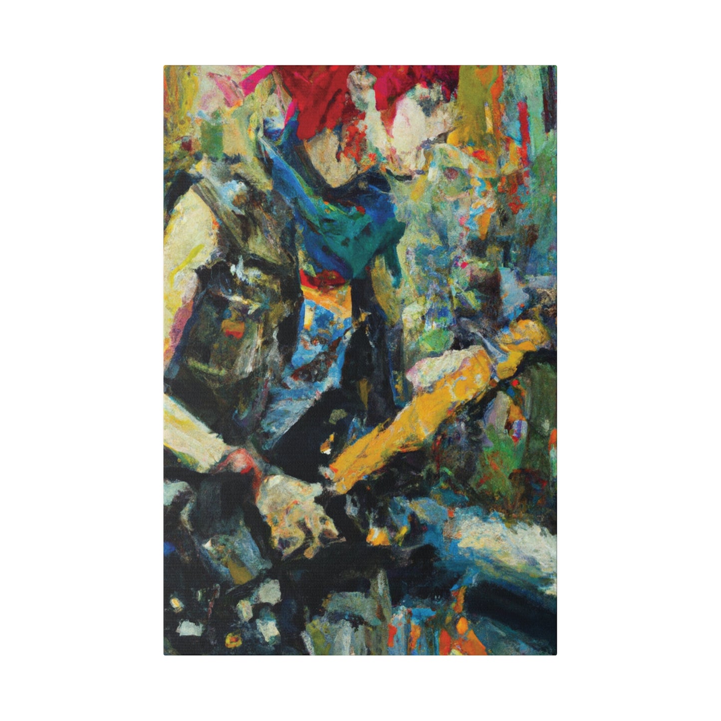 3758W - Rockstar Oil Painting Style Print | Poster | Home Decor | Wall Art | Music Art | Canvas