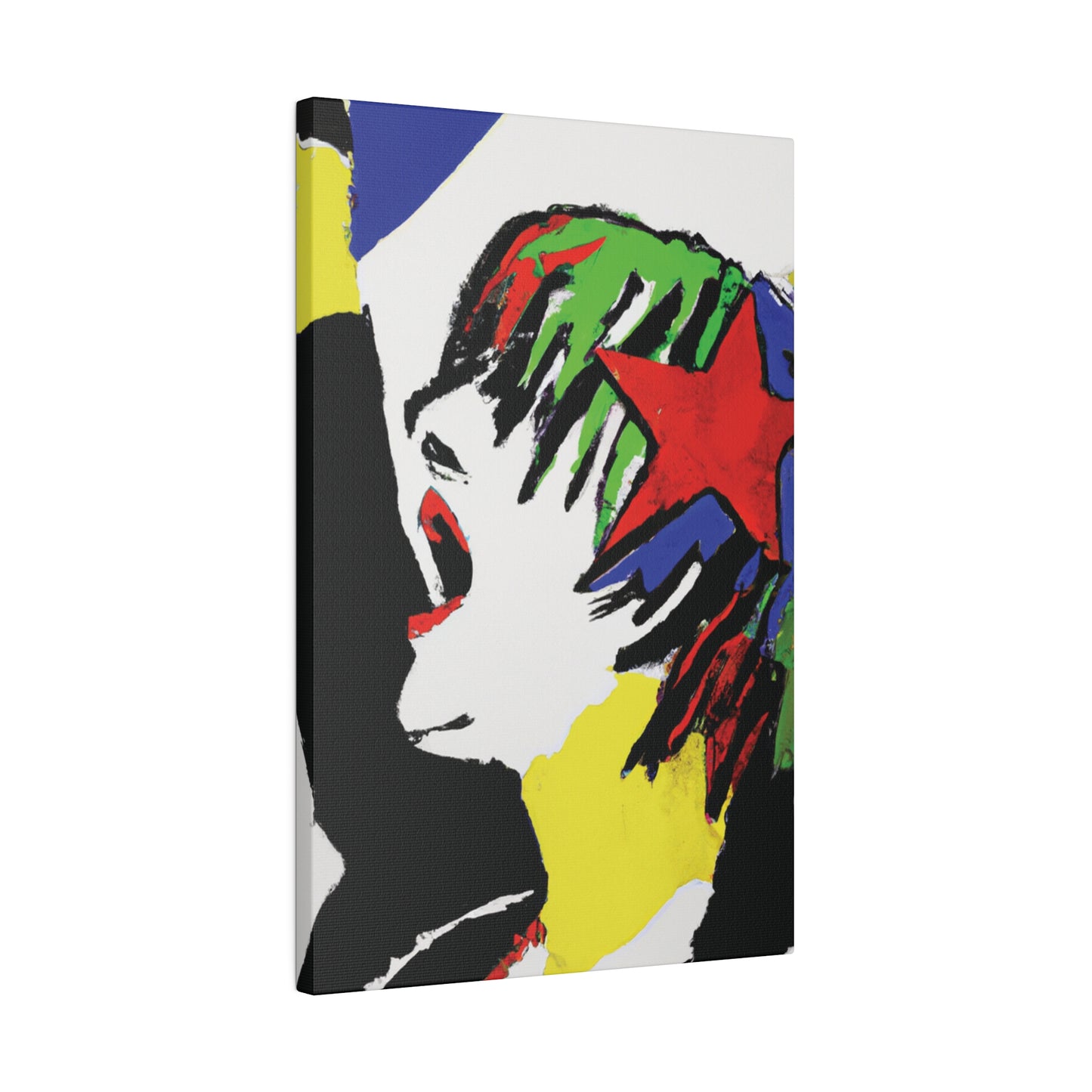 5673W - Rockstar Painting Print | Face | Abstract | Poster | Home Decor | Wall Art | Music Art | Canvas