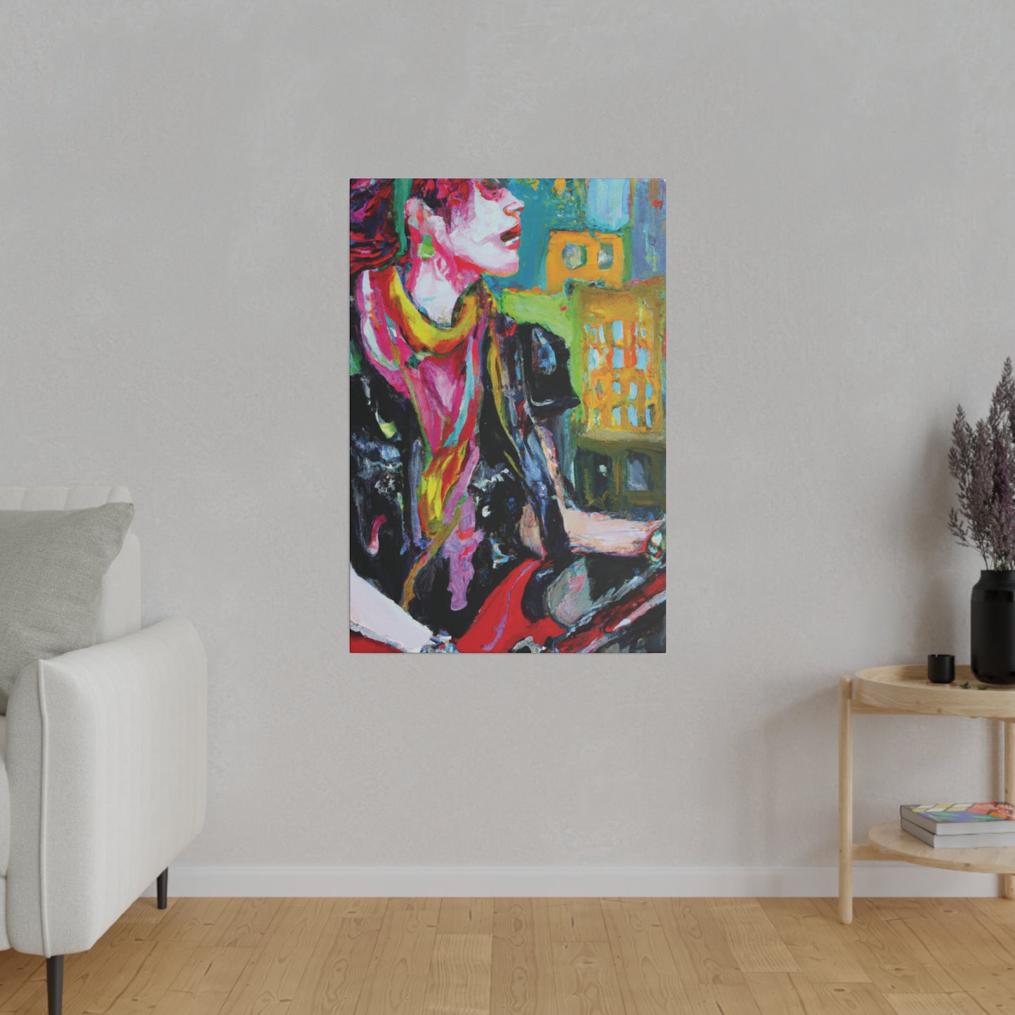 9896T - Rockstar Oil Painting Style Print | Poster | Home Decor | Wall Art | Music Art | Canvas