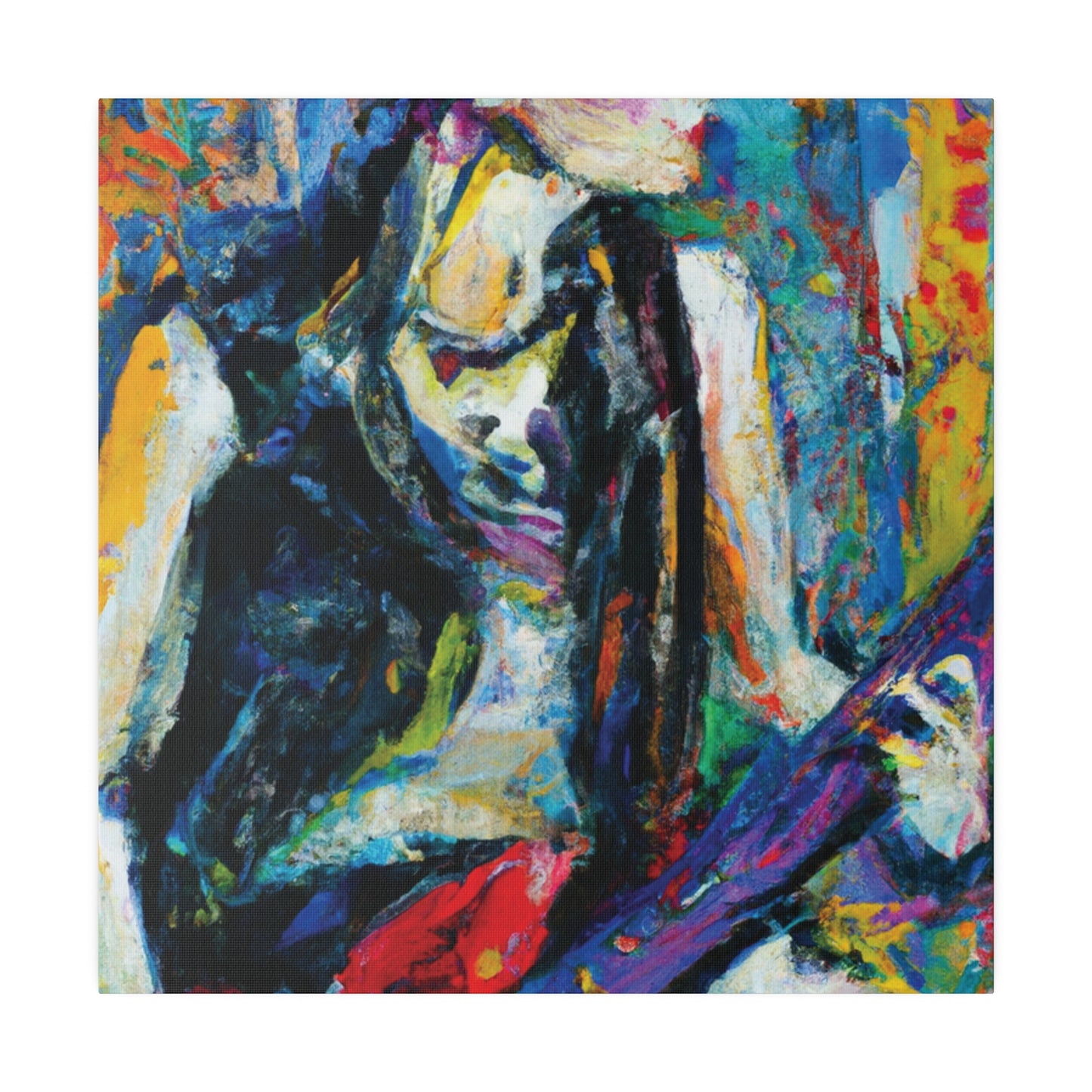 344U - Rockstar Oil Painting Style Print | Poster | Home Decor | Wall Art | Music Art | Canvas