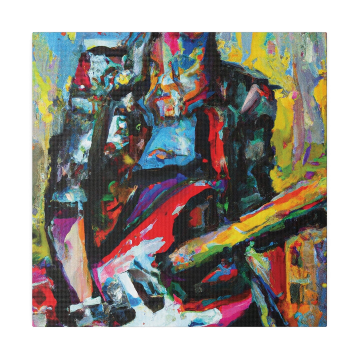 9010O - Rockstar Oil Painting Style Print | Poster | Home Decor | Wall Art | Music Art | Canvas