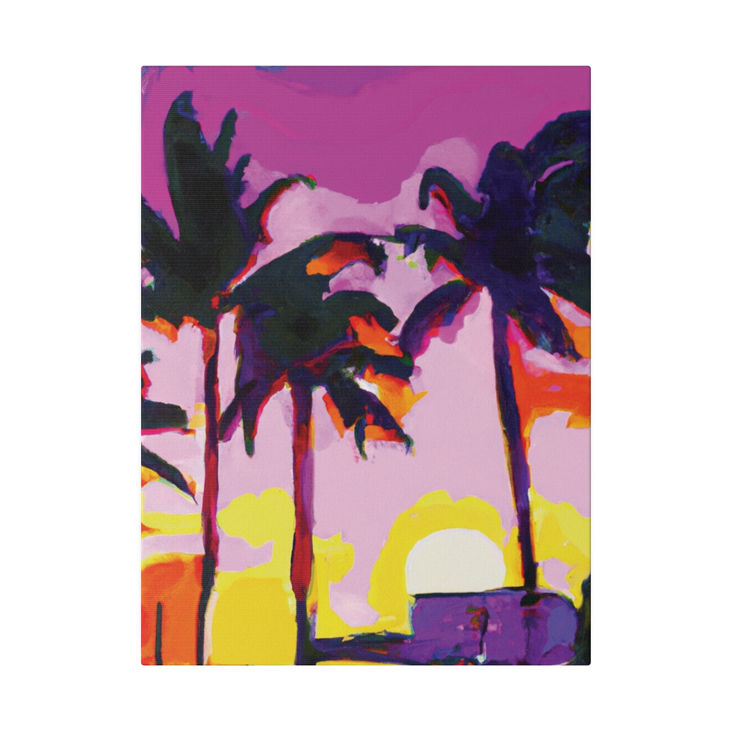 7146G - Miami Beach Sunset Painting Print | Miami | Beach | Sunset | Poster | Home Decor | Wall Art | Canvas