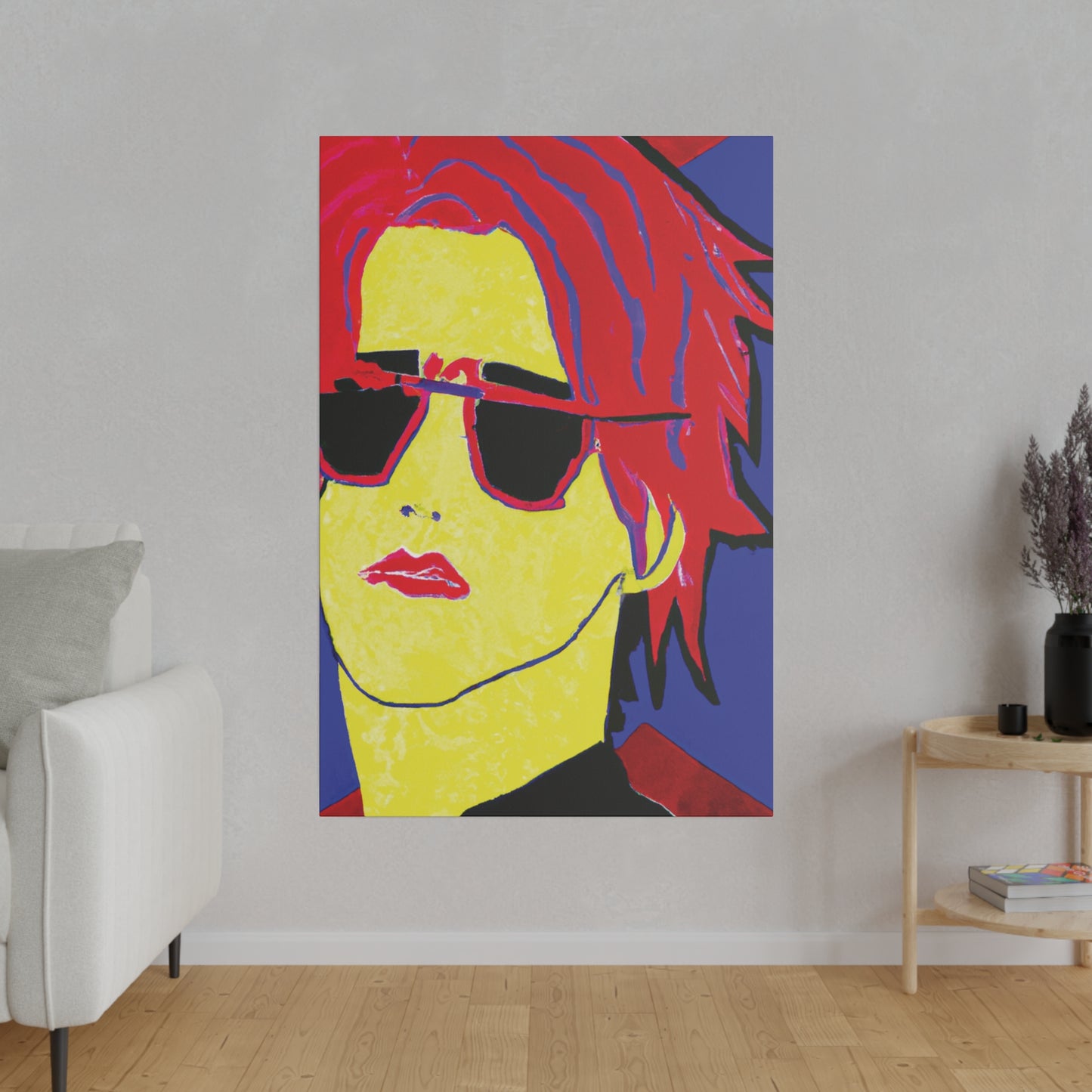 1943P - Rockstar Painting Print | Face | Abstract | Poster | Home Decor | Wall Art | Music Art | Canvas