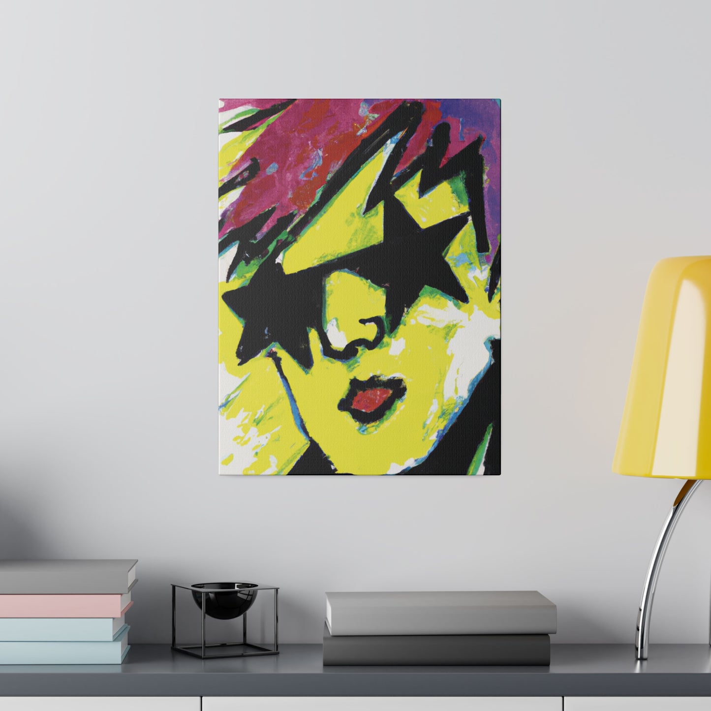 7497H - Rockstar Painting Print | Face | Abstract | Poster | Home Decor | Wall Art | Music Art | Canvas