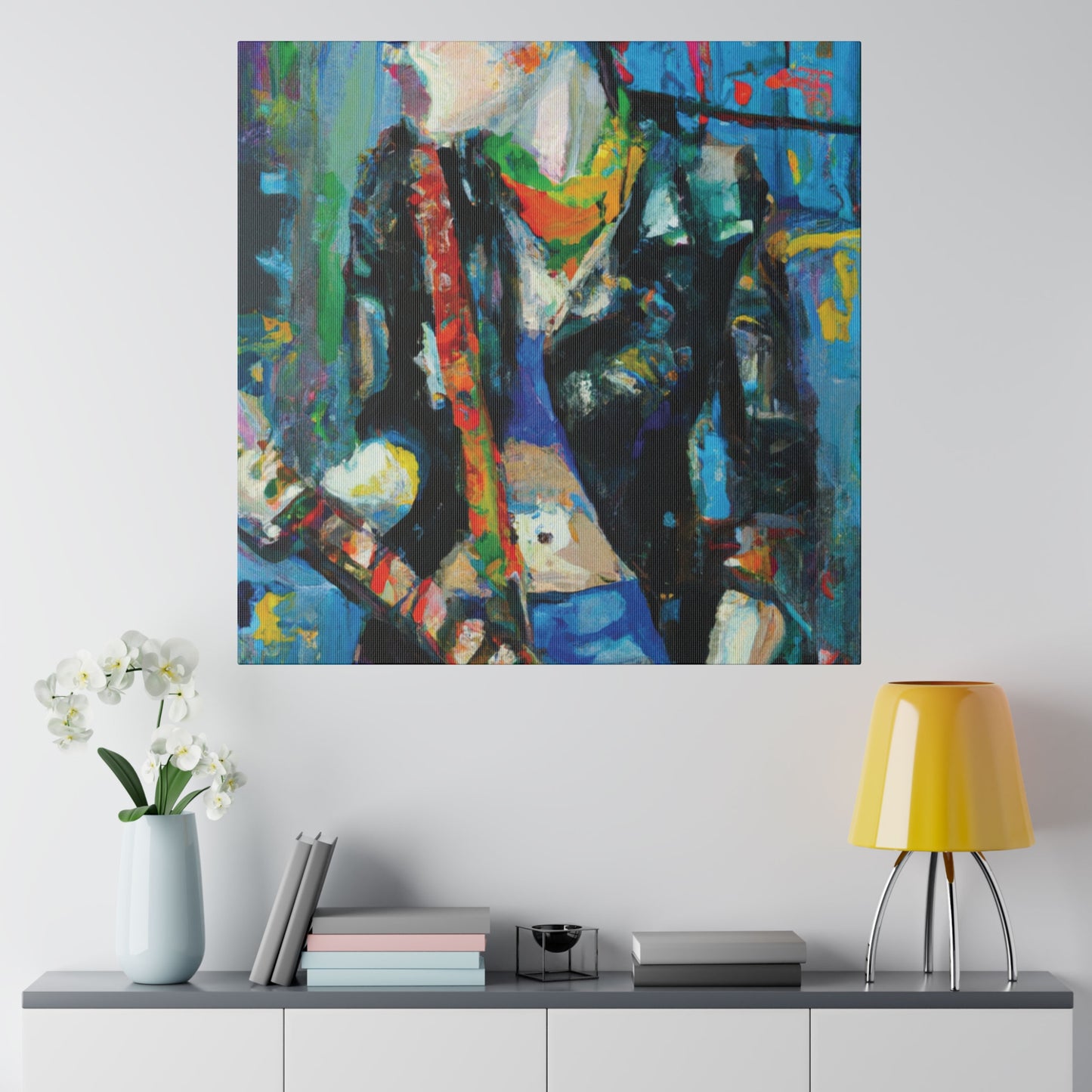 3601F - Rockstar Oil Painting Style Print | Poster | Home Decor | Wall Art | Music Art | Canvas