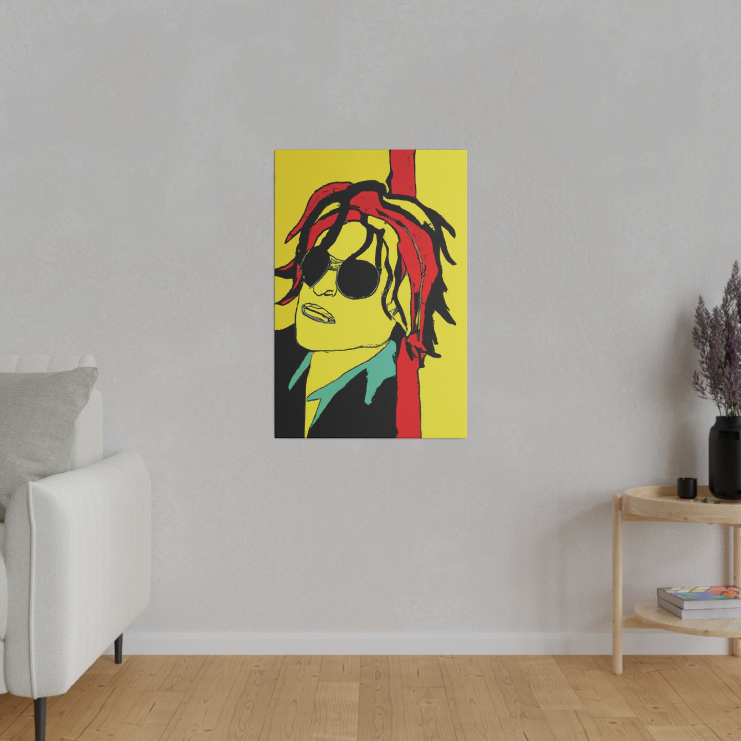 4551W - Rockstar Painting Print | Face | Abstract | Poster | Home Decor | Wall Art | Music Art | Canvas