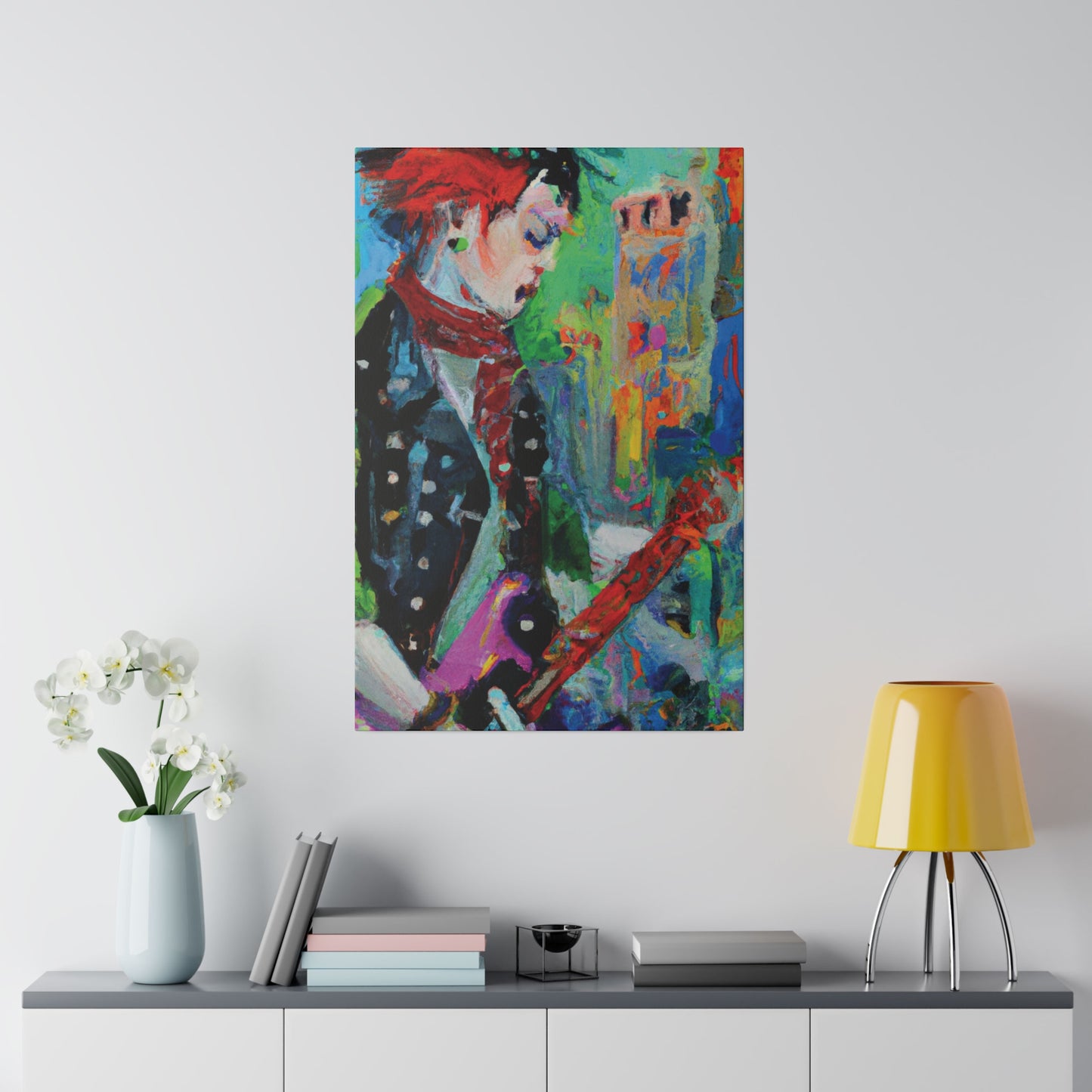 9721W - Rockstar Oil Painting Style Print | Poster | Home Decor | Wall Art | Music Art | Canvas