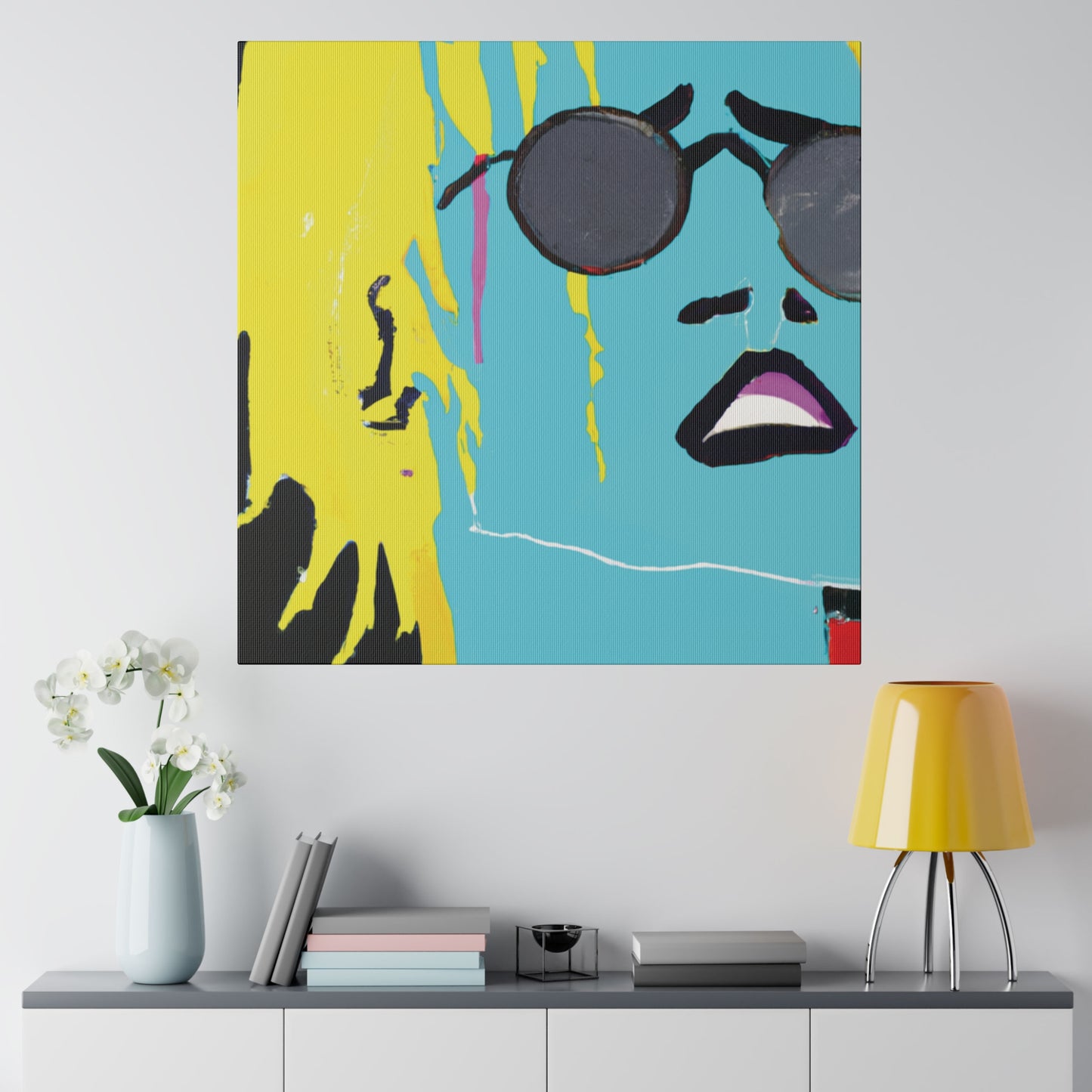 3863S - Rockstar Painting Print | Face | Abstract | Poster | Home Decor | Wall Art | Music Art | Canvas