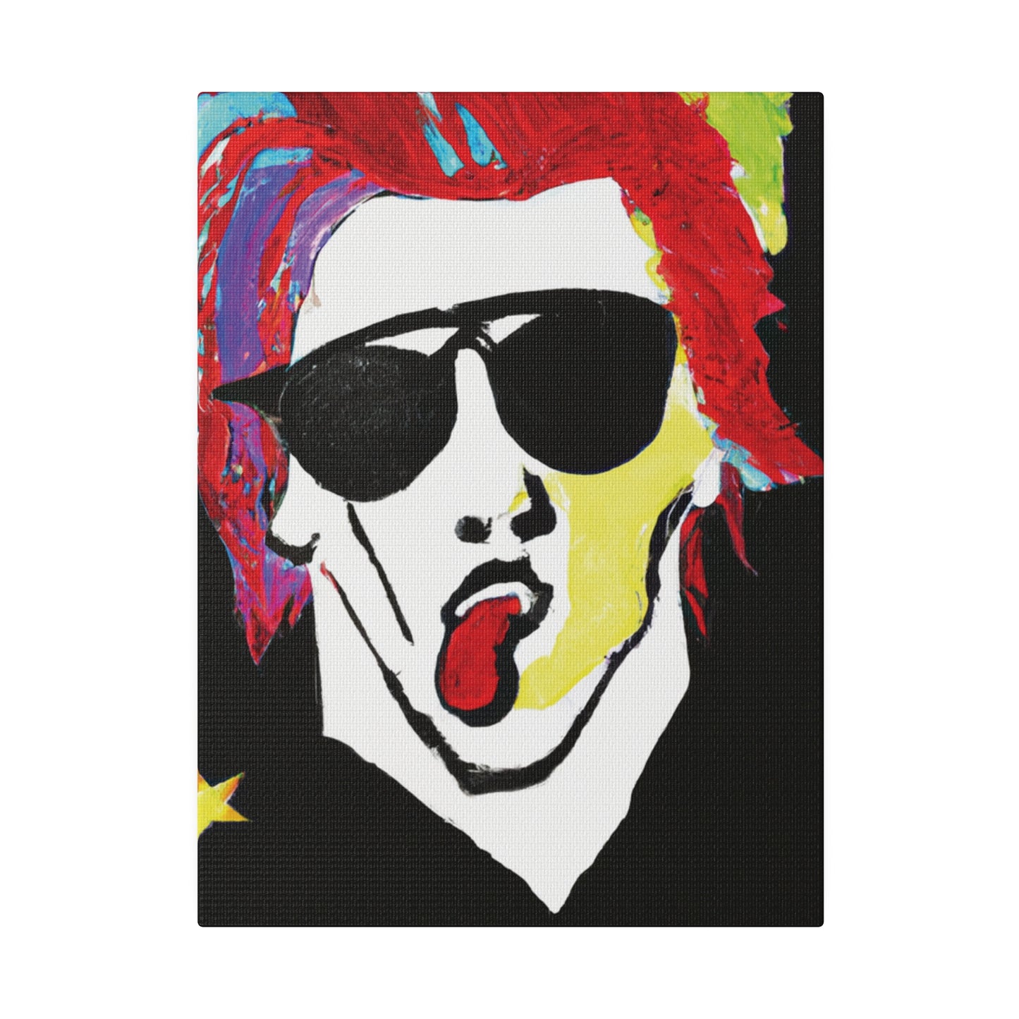 7799D - Rockstar Painting Print | Face | Abstract | Poster | Home Decor | Wall Art | Music Art | Canvas