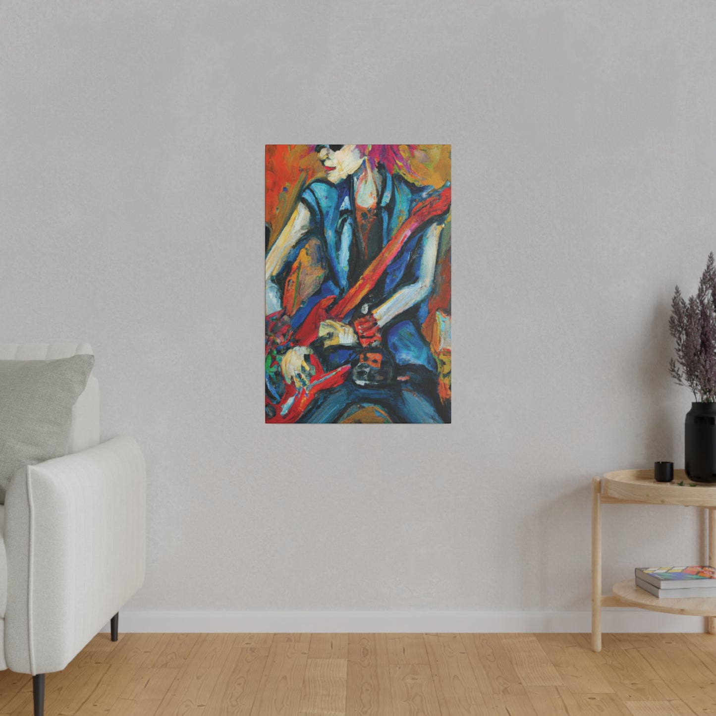 3B67 - Rockstar Oil Painting Style Print | Poster | Home Decor | Wall Art | Music Art | Canvas