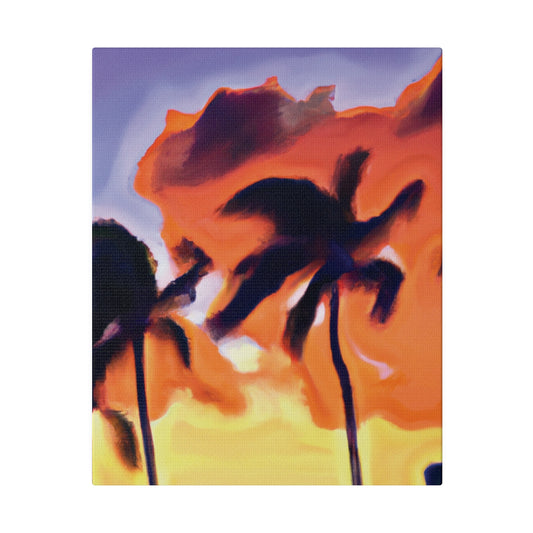 3415F - Miami Beach Sunset Painting Print | Miami | Beach | Sunset | Poster | Home Decor | Wall Art | Canvas