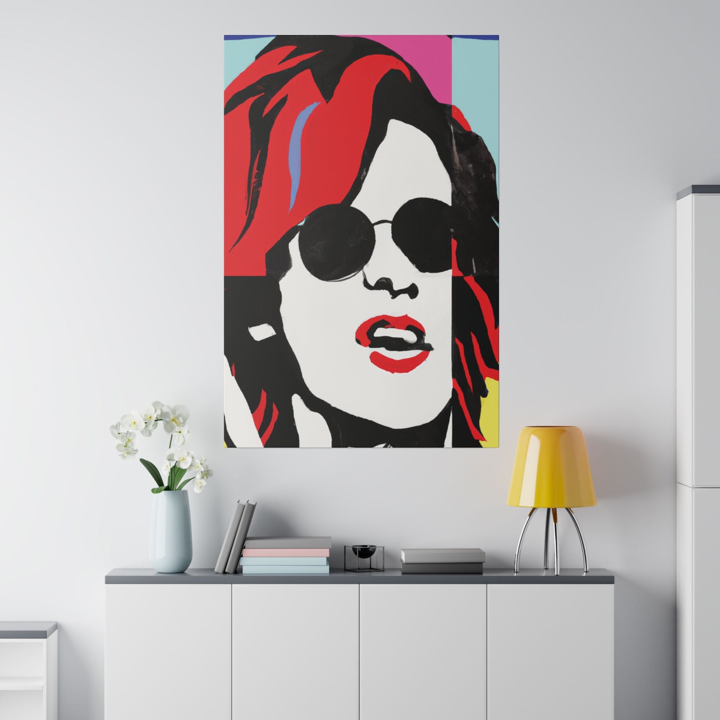 6744T - Rockstar Painting Print | Face | Abstract | Poster | Home Decor | Wall Art | Music Art | Canvas