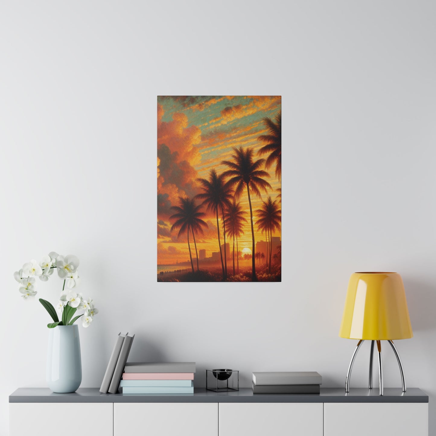 3658R - miami beach art, sunset background, ocean art work, beach art work, sunset designs, miami beach painting, miami beach print