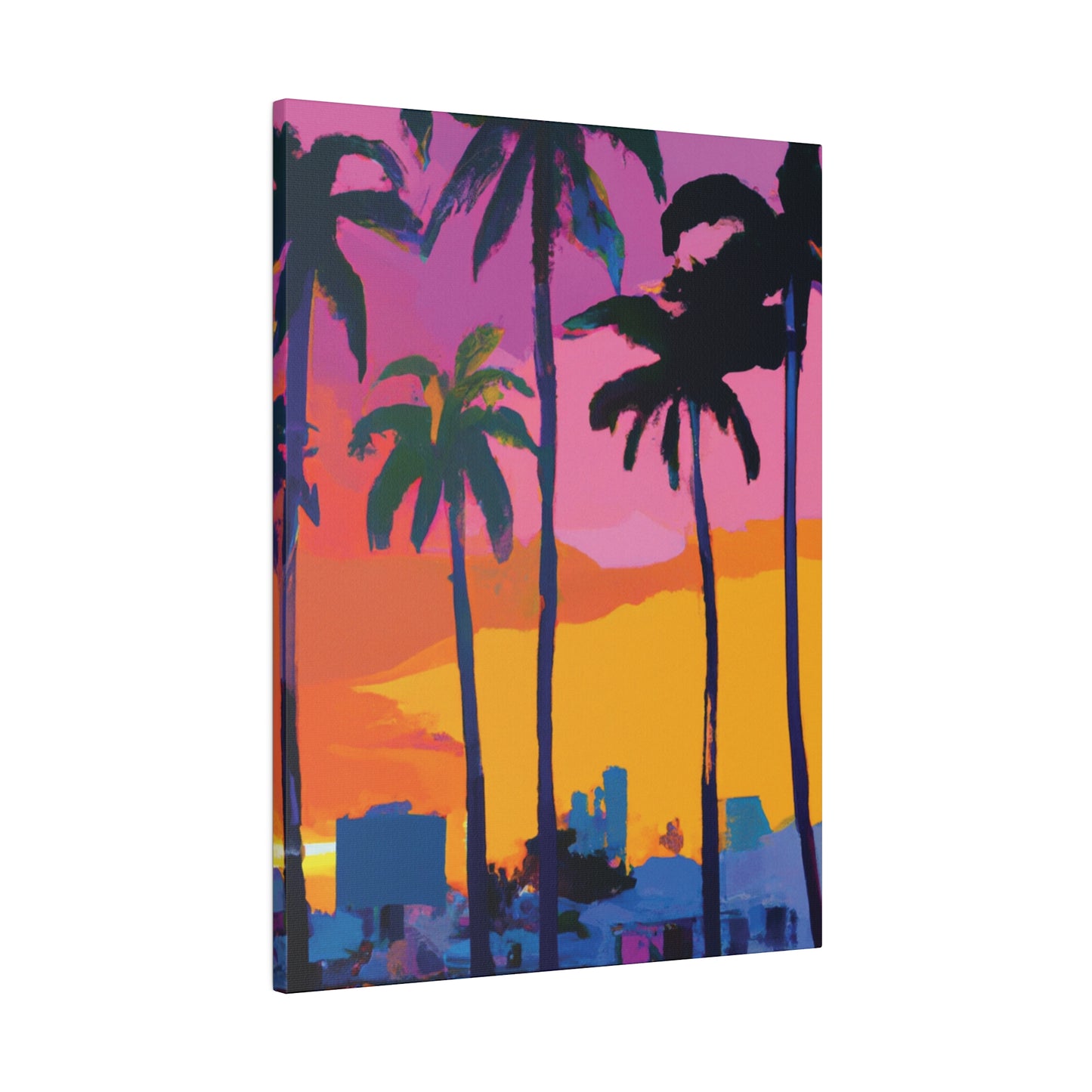 3546F - Miami Beach Sunset Painting Print | Miami | Beach | Sunset | Poster | Home Decor | Wall Art | Canvas