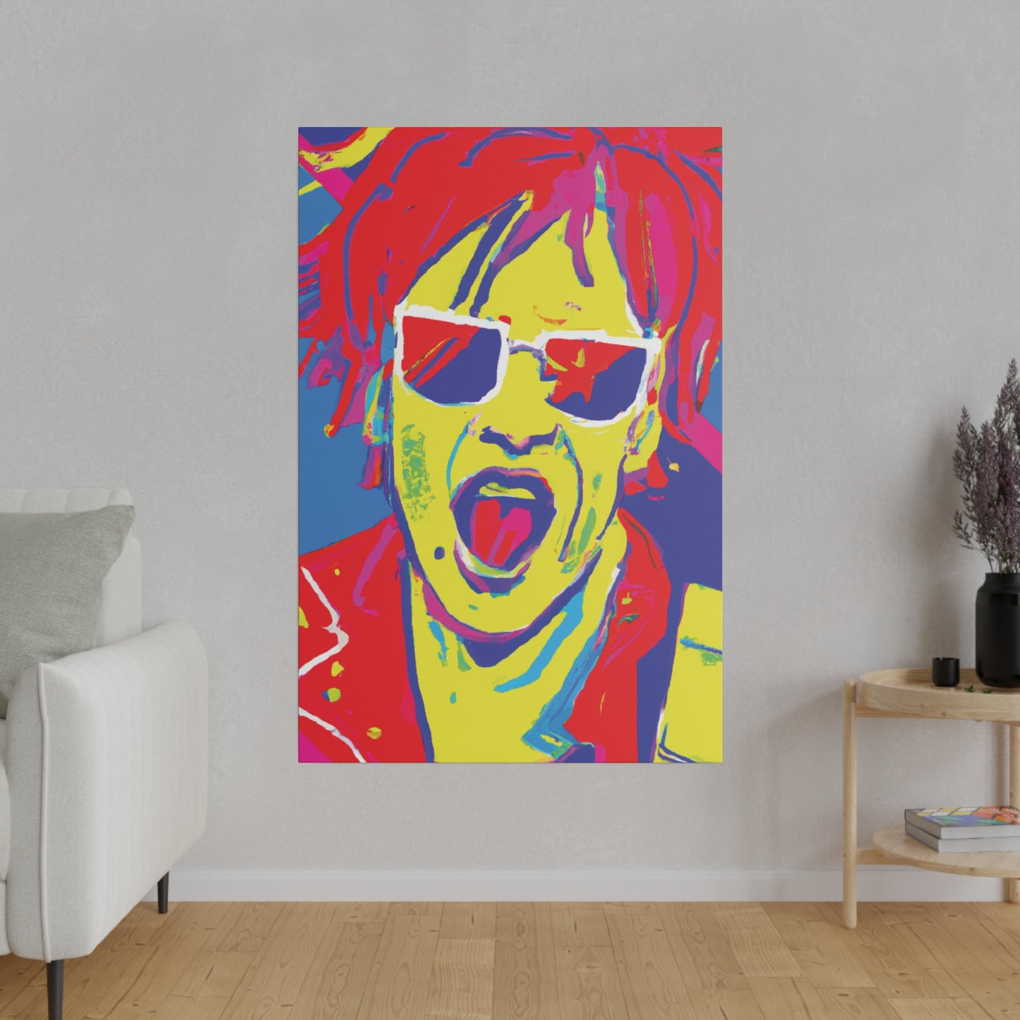 6706E - Rockstar Painting Print | Face | Abstract | Poster | Home Decor | Wall Art | Music Art | Canvas